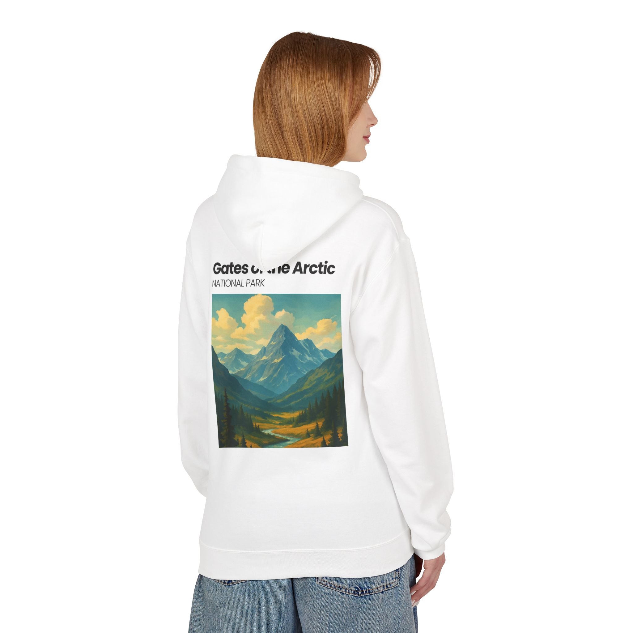 Gates of the Arctic National Park Hoodie | Mountain Landscape Retro Poster