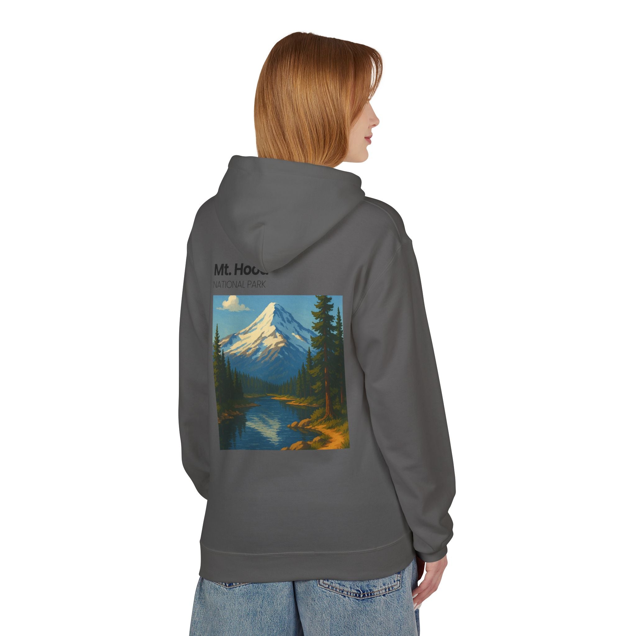Mt. Hood National Park landscape Hoodie | Vintage mountain poster design