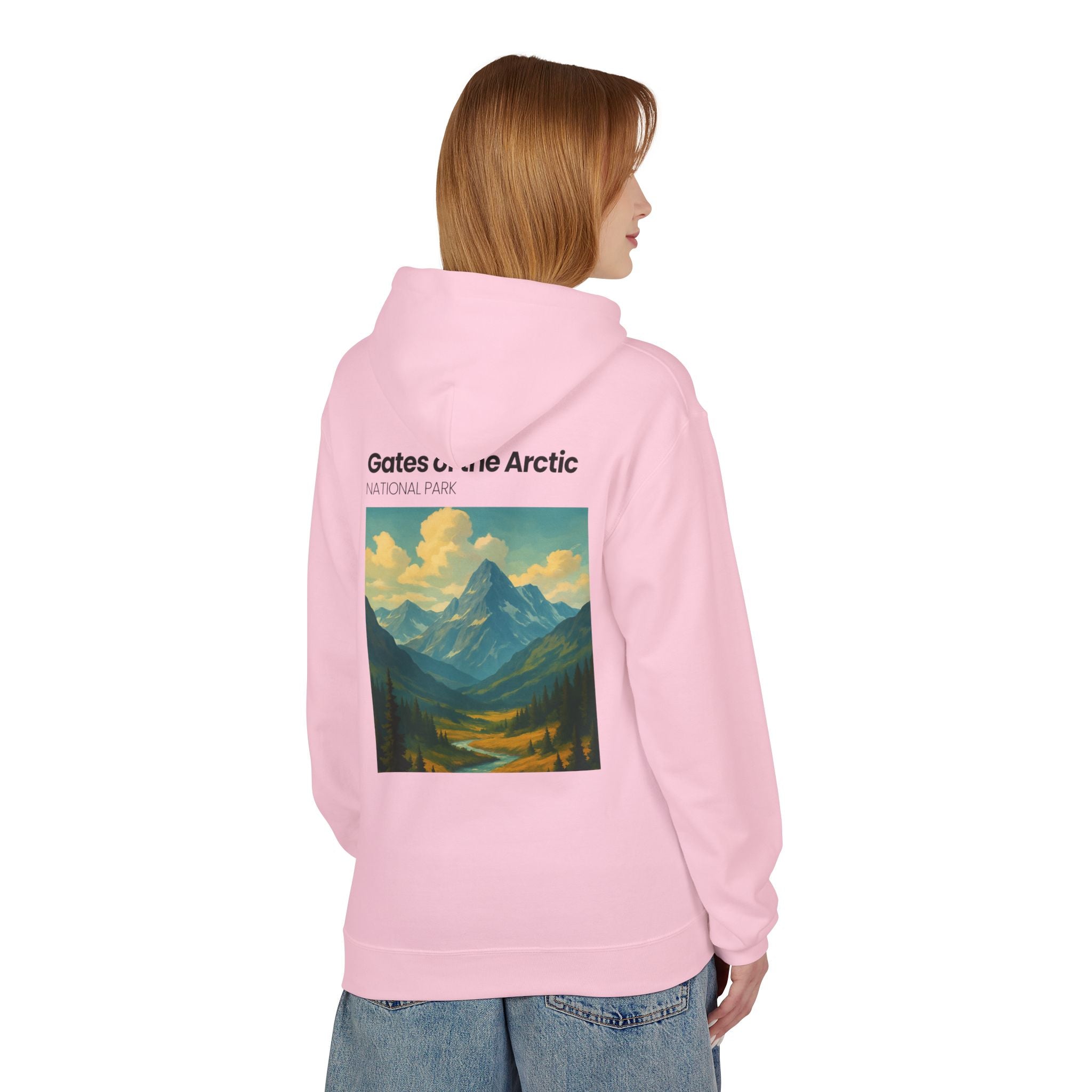 Gates of the Arctic National Park Hoodie | Mountain Landscape Retro Poster