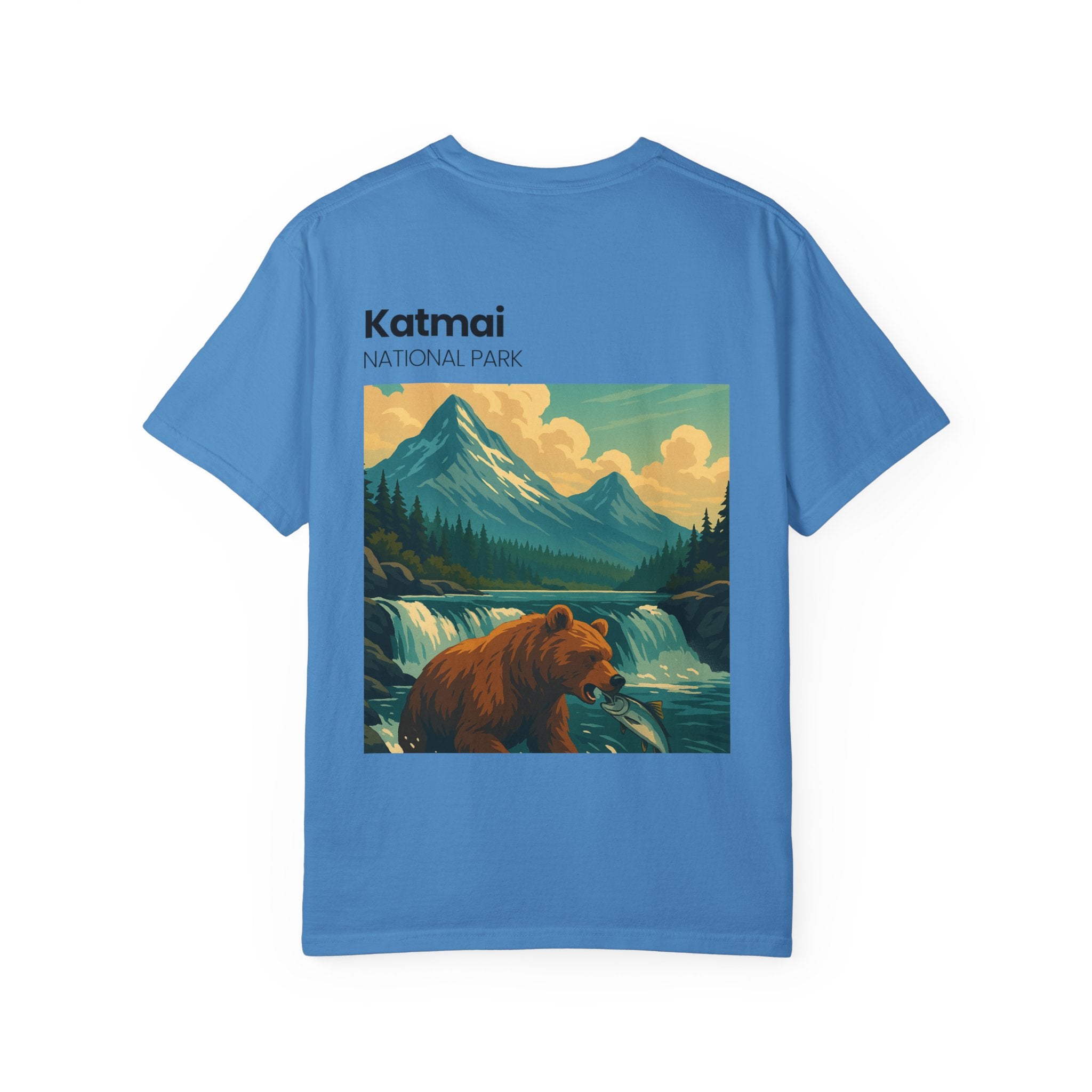 Katmai National Park Bear Illustration T-shirt | Mountain River Nature Tee
