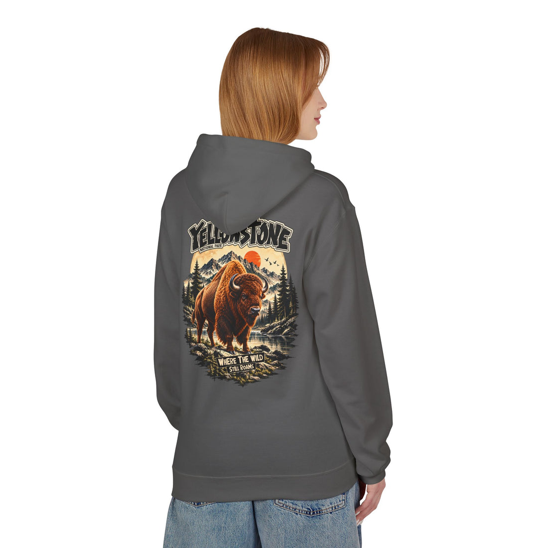 Yellowstone Bison – Where the Wild Still Roams Hoodie Model2