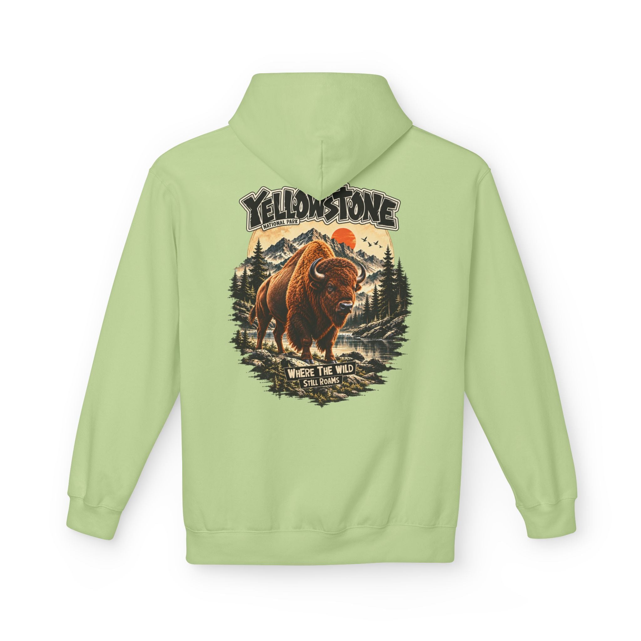 Yellowstone Bison – Where the Wild Still Roams Hoodie Model2