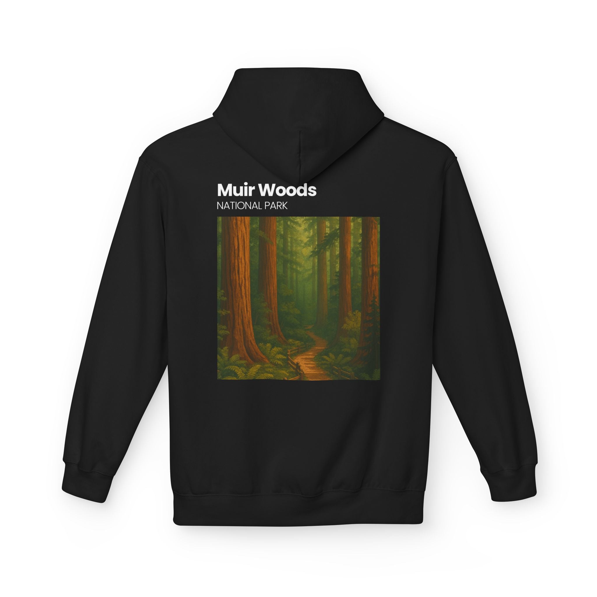 Muir Woods National Park Forest Path Hoodie | Vintage Nature Poster