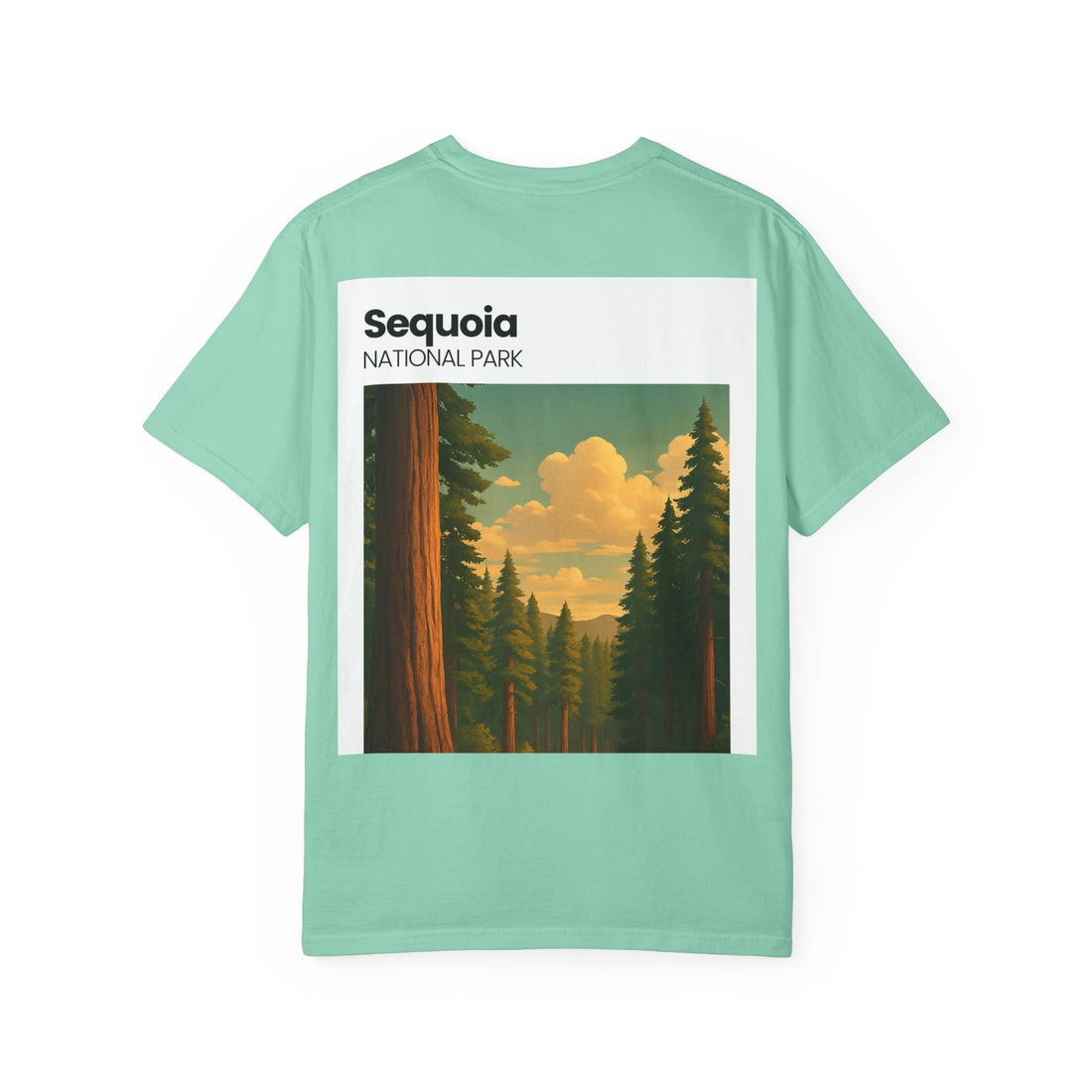 Sequoia National Park Poster Art T-Shirt | Vintage Forest Illustration