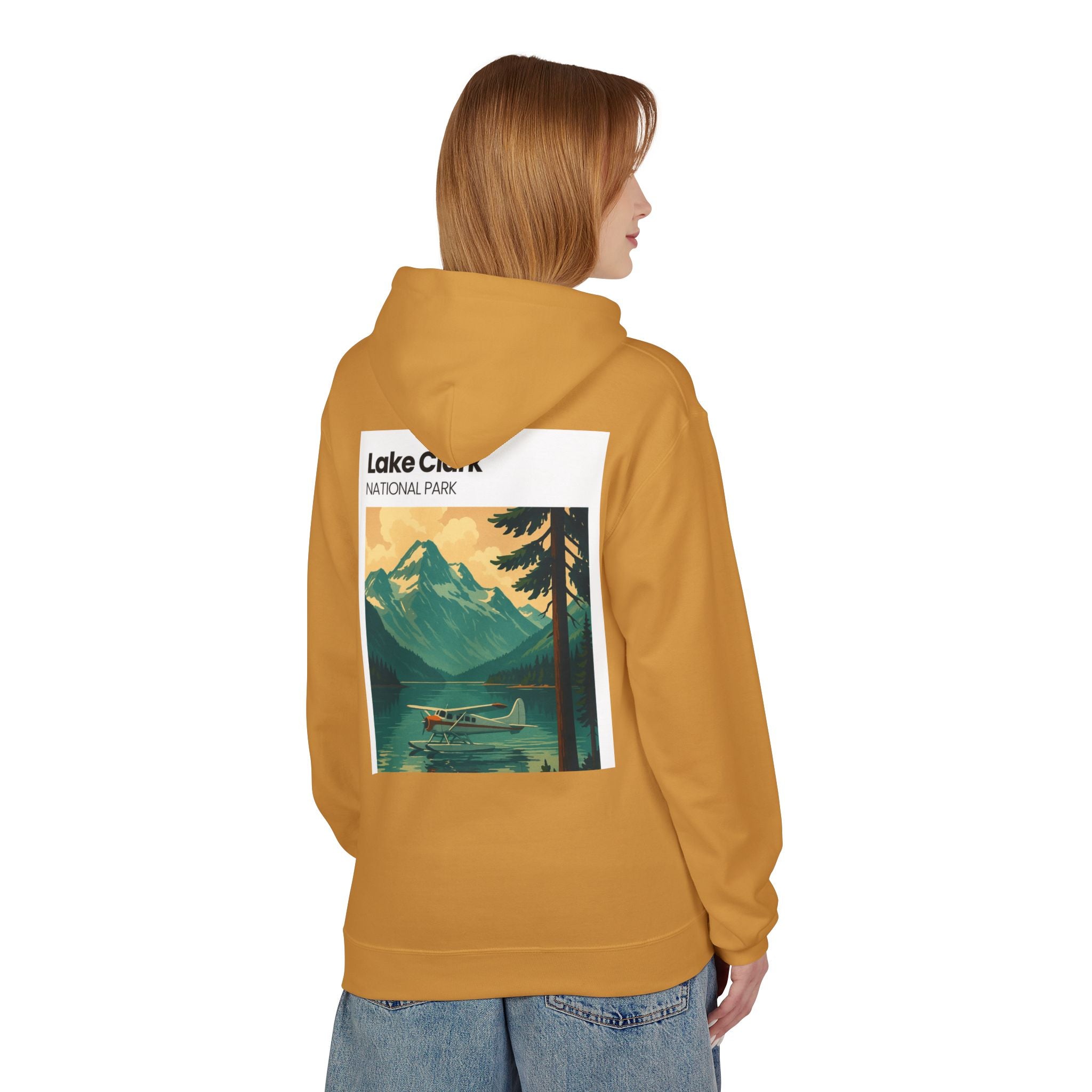 Lake Clark National Park vintage landscape Hoodie | Mountain Lake Seaplane