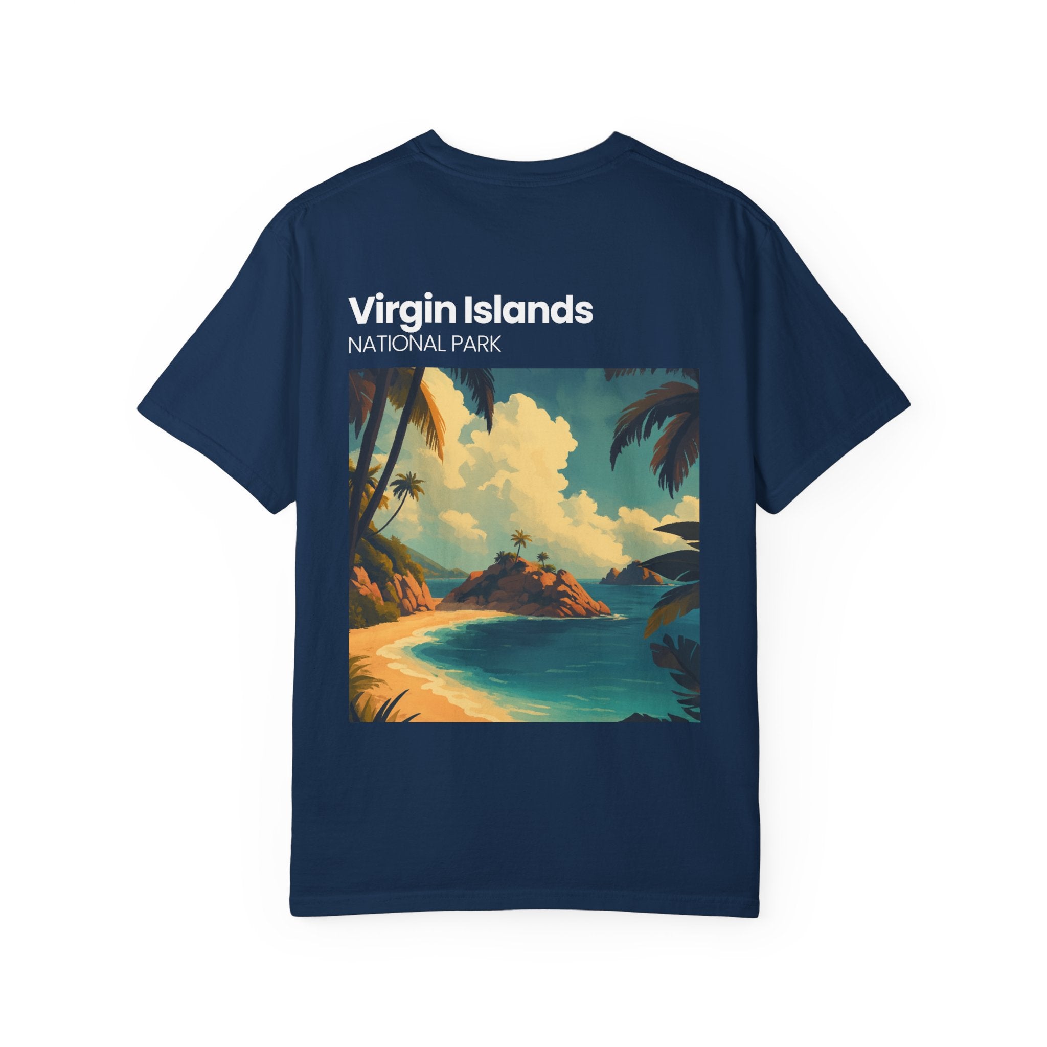 Virgin Islands National Park beach scene T-shirt | Tropical island vintage print