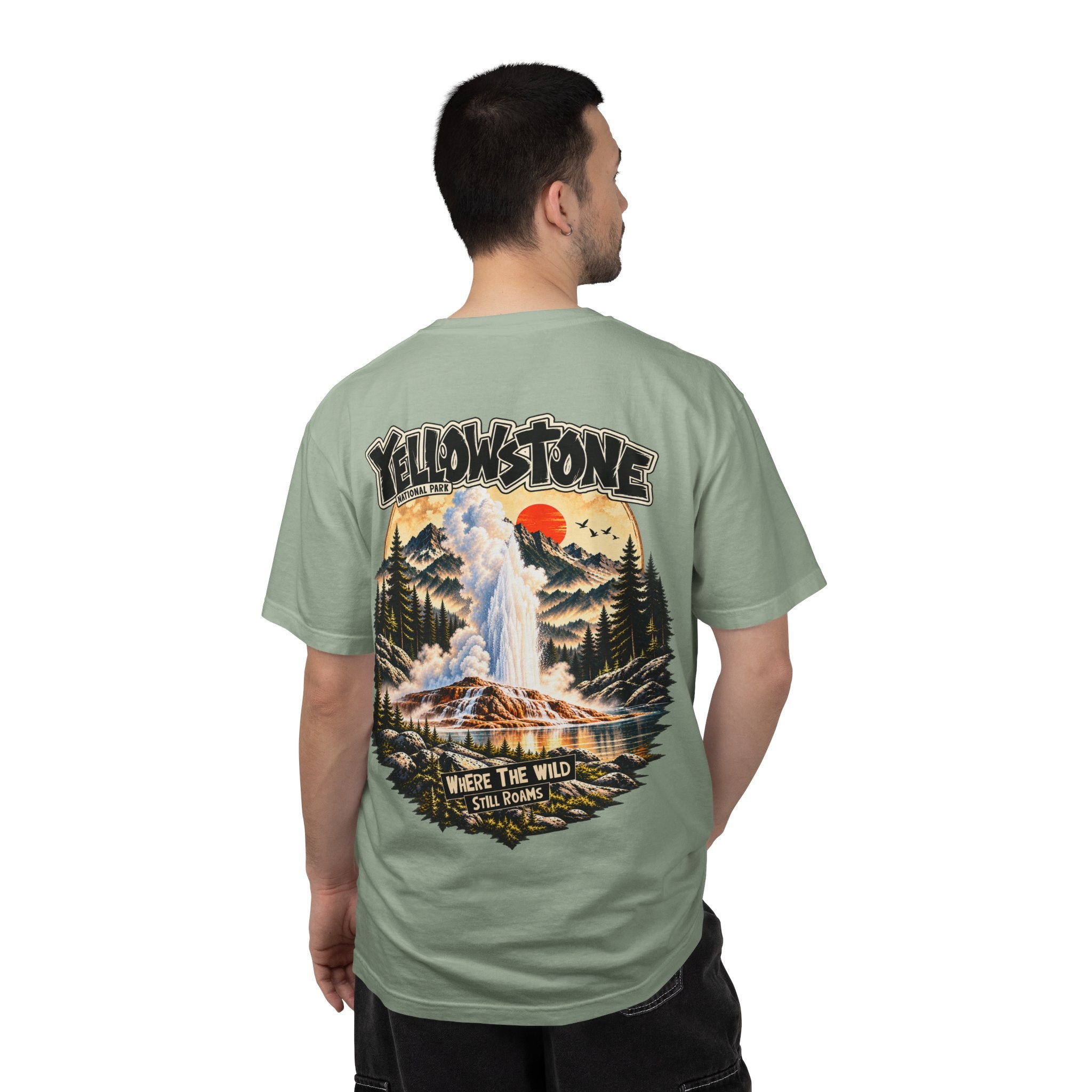 Yellowstone Old Faithful – Where the Wild Still Roams T-Shirt Model1