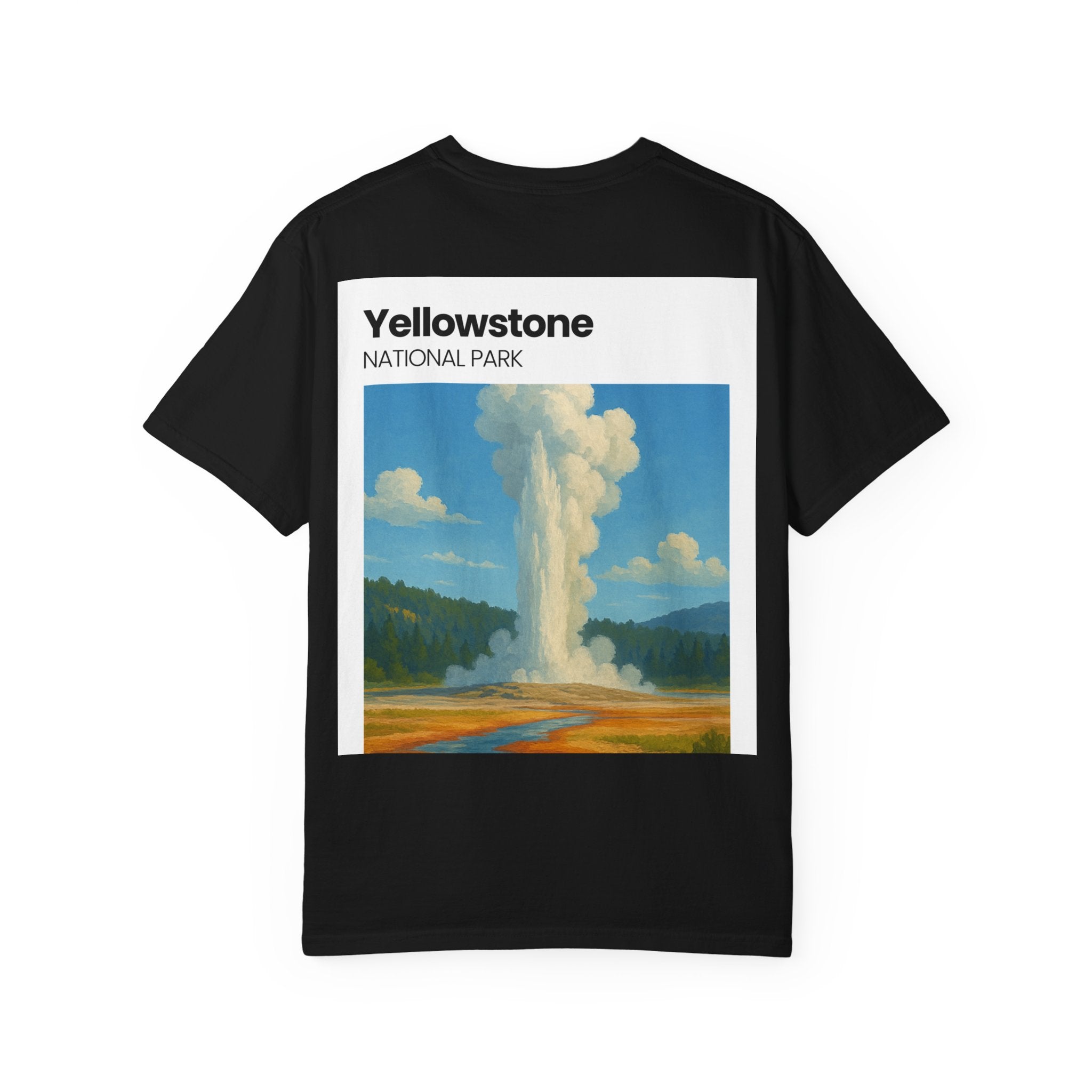 Yellowstone Geyser Illustration T-shirt | National Park Poster Tee