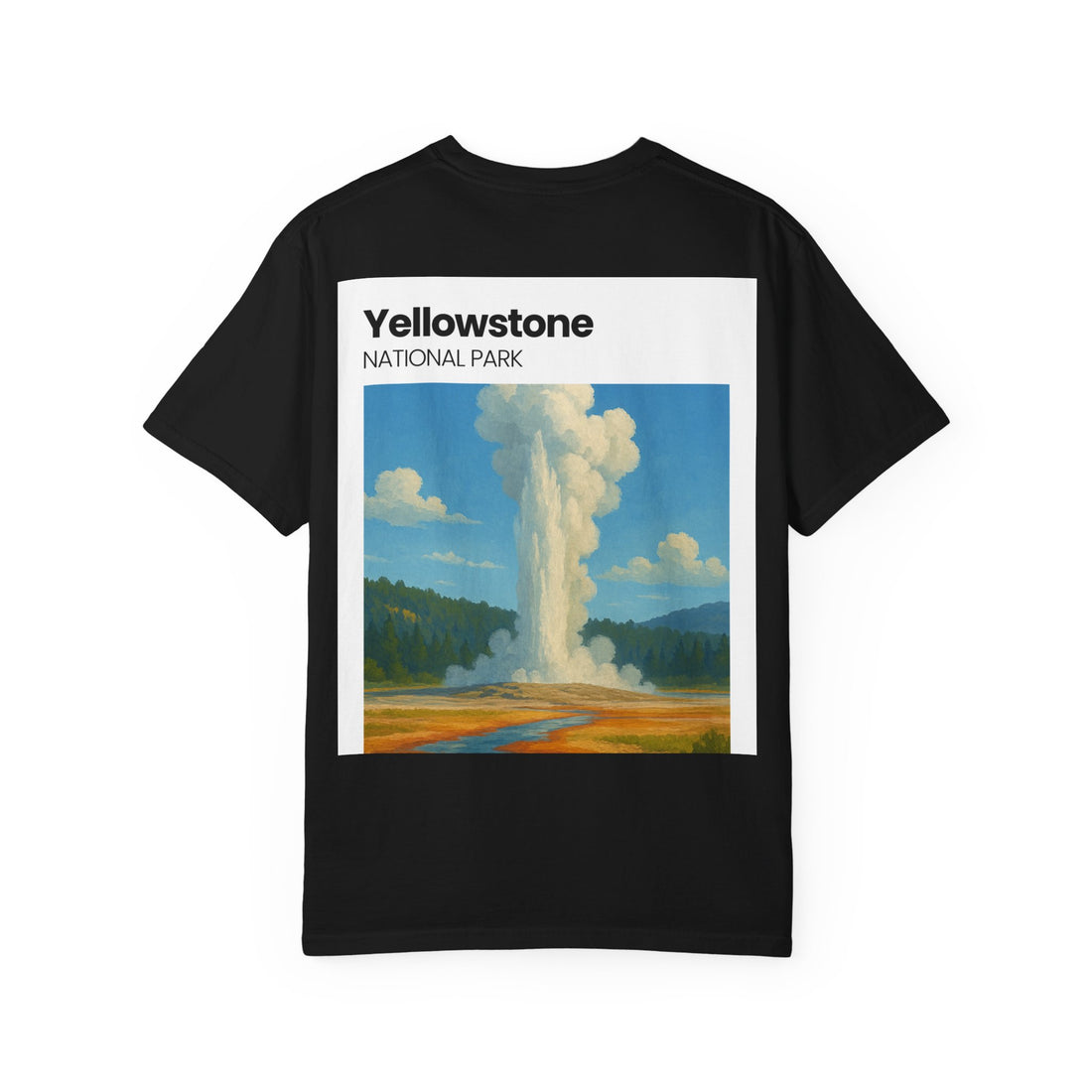 Yellowstone Geyser Illustration T-shirt | National Park Poster Tee