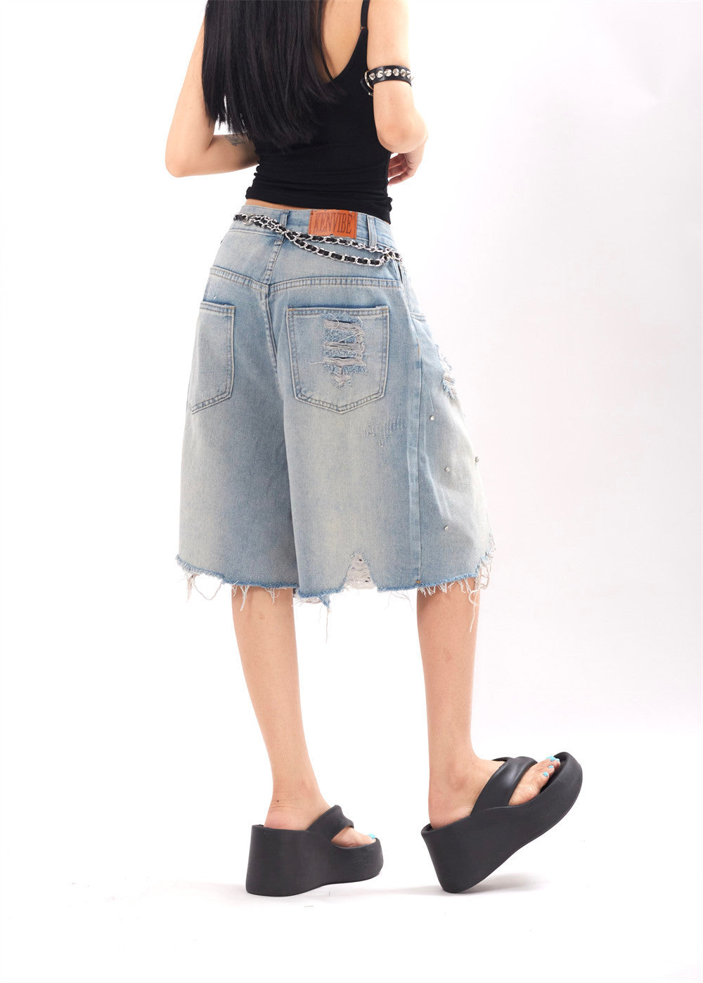 Ripped Denim Shorts For Men And Women