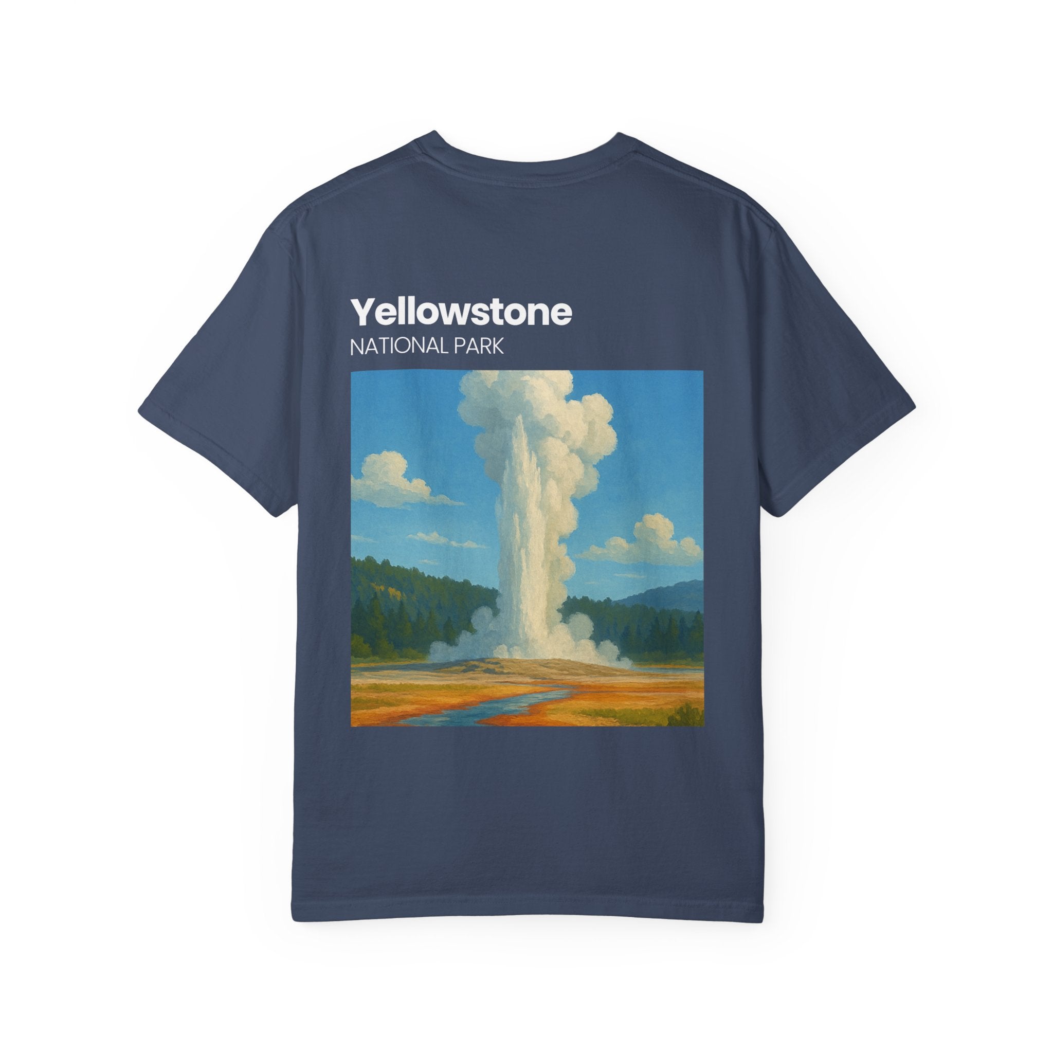 Yellowstone Geyser Illustration T-shirt | National Park Poster Tee