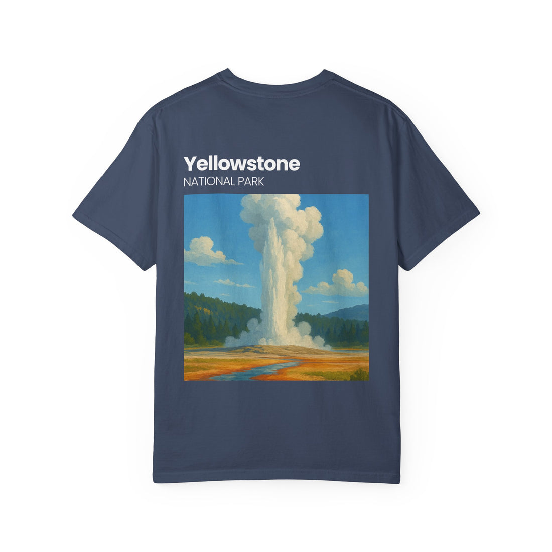 Yellowstone Geyser Illustration T-shirt | National Park Poster Tee