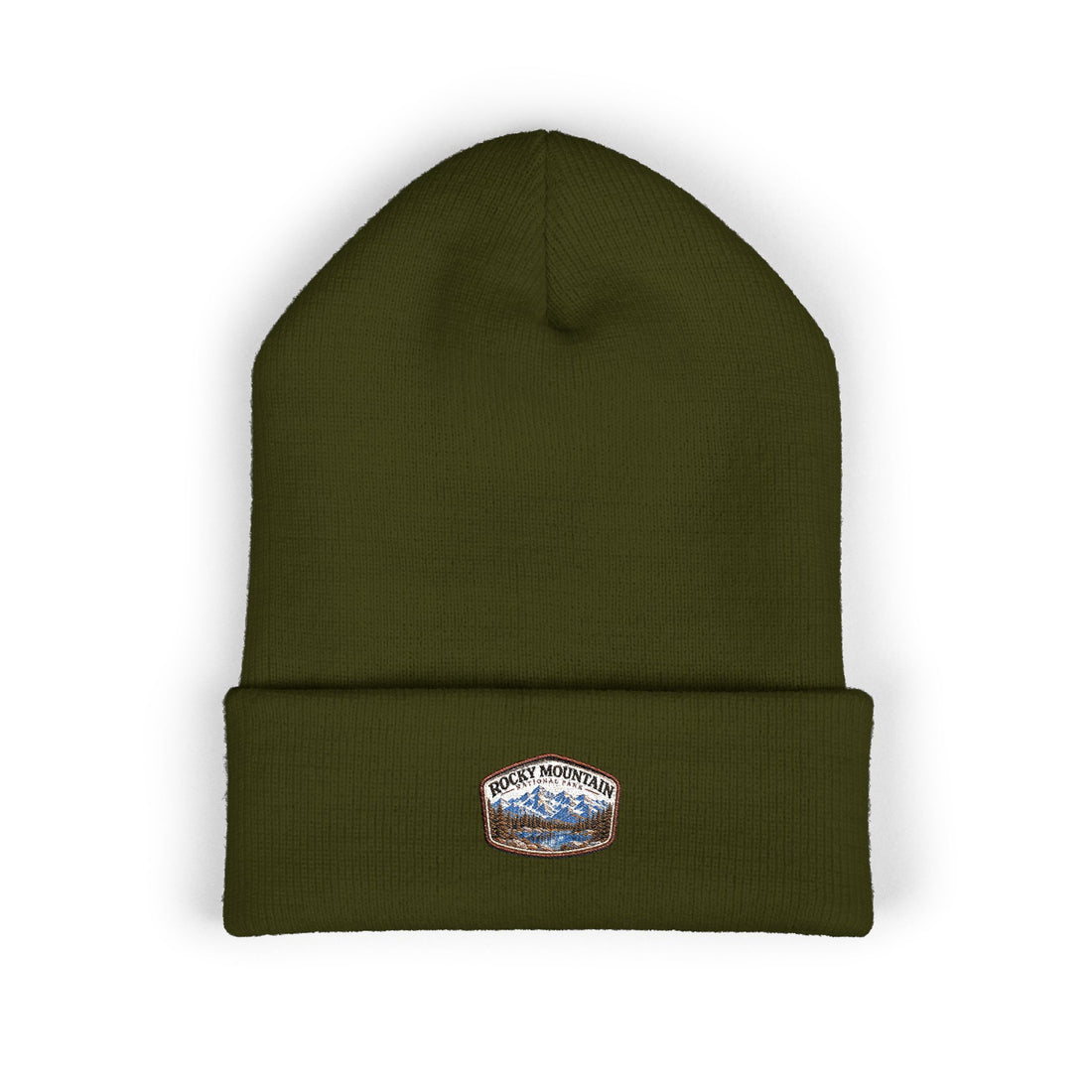 Rocky Mountain National Park Alpine Lake Beanie Peak Arch Patch Logo