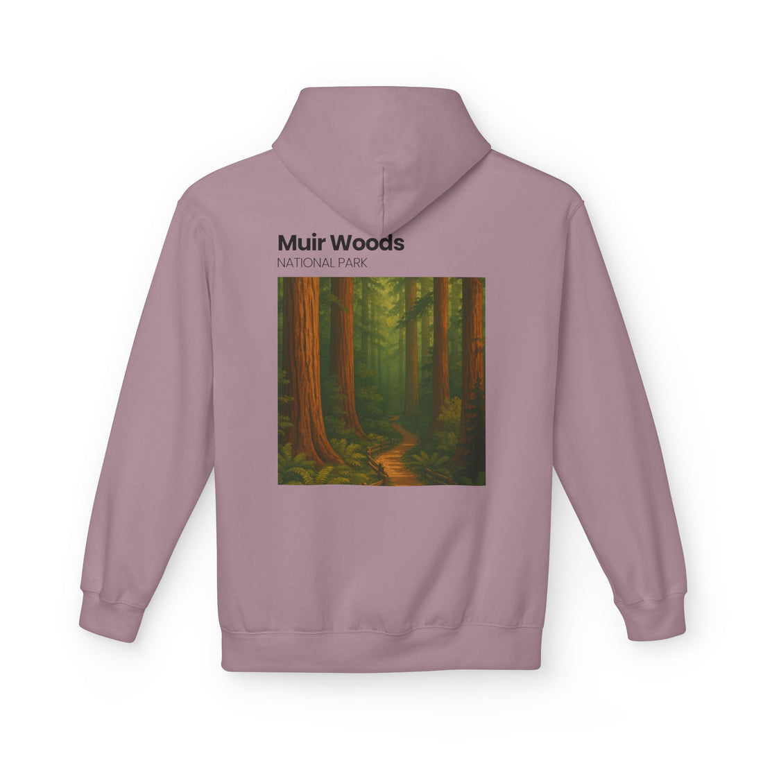 Muir Woods National Park Forest Path Hoodie | Vintage Nature Poster