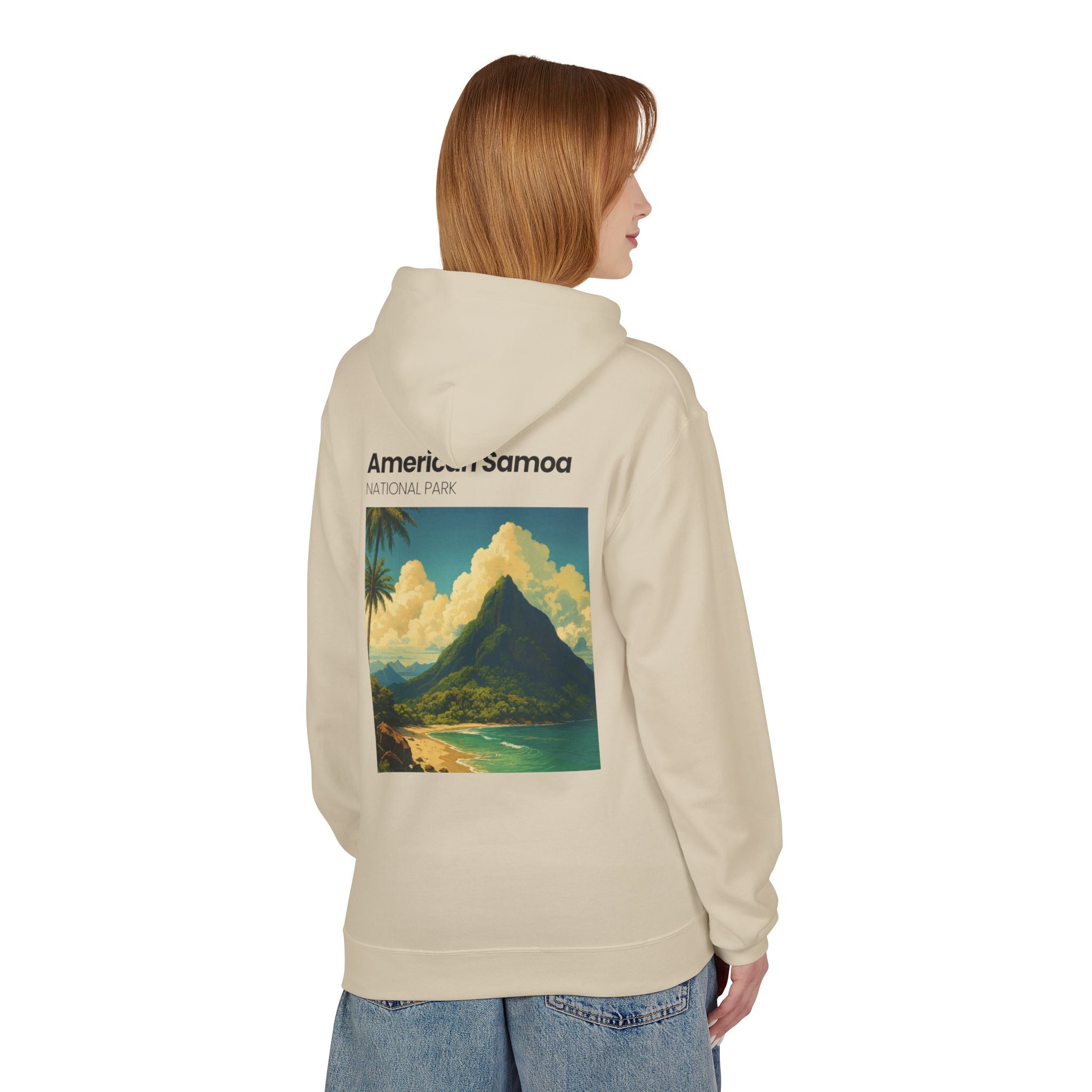 American Samoa National Park Landscape Hoodie | Vintage Tropical Island Print