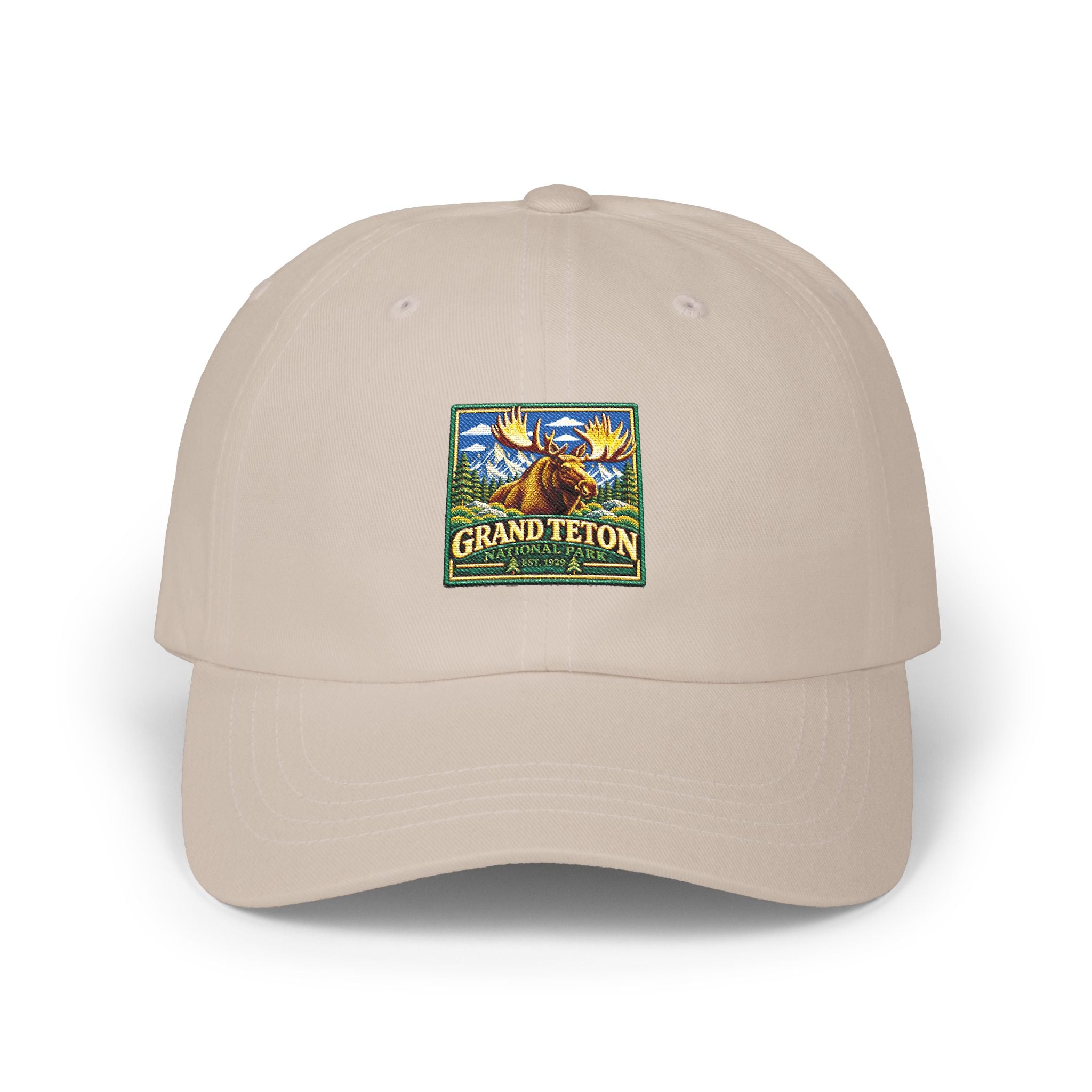 Grand Teton National Park Moose Square Logo Dad Cap