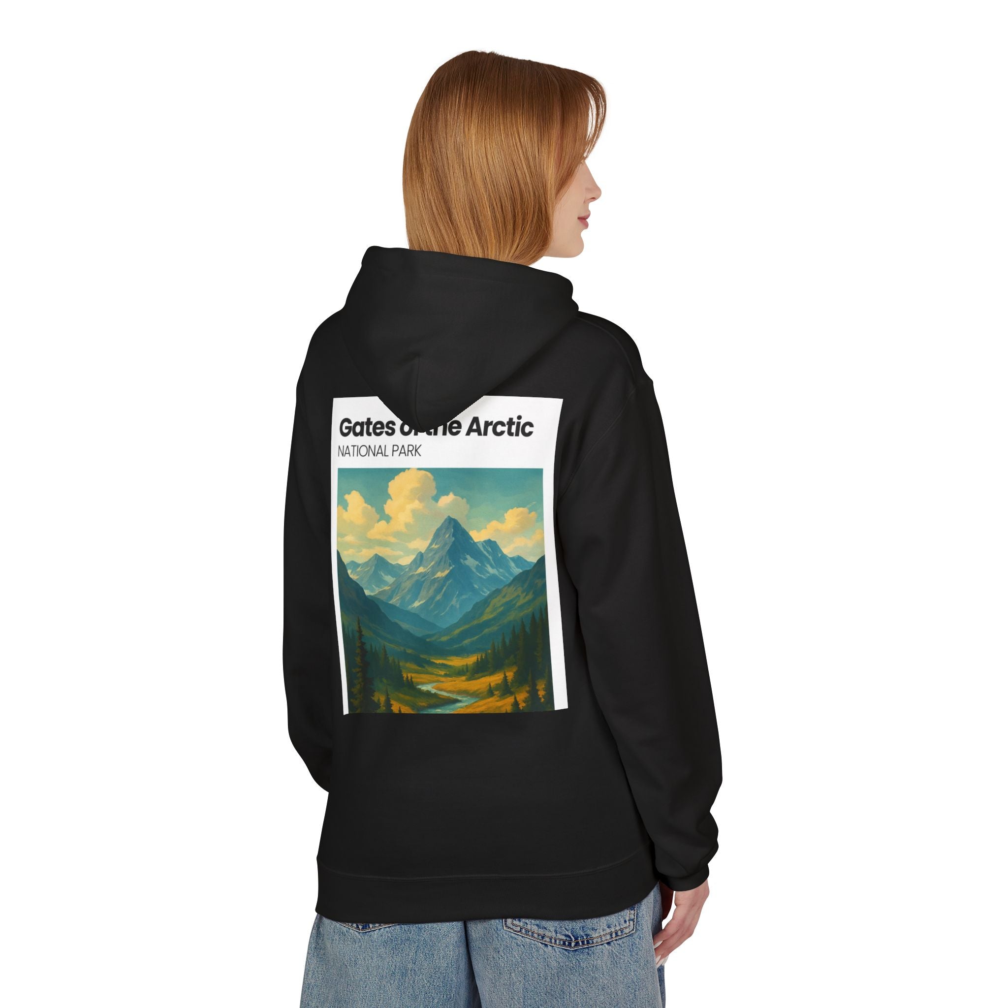 Gates of the Arctic National Park Hoodie | Mountain Landscape Retro Poster