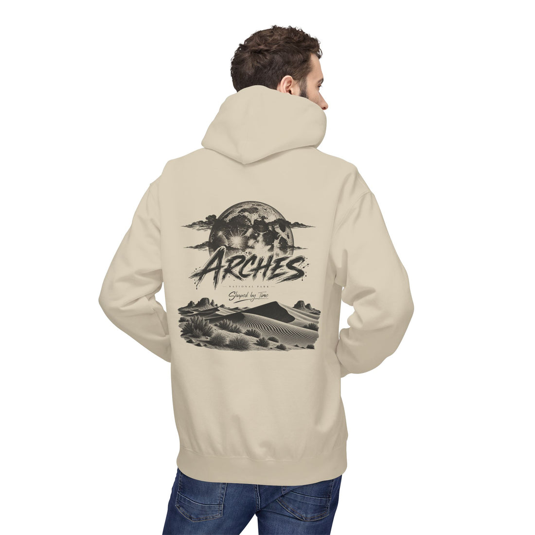 Arches National Park Desert Moon Graphic Hoodie