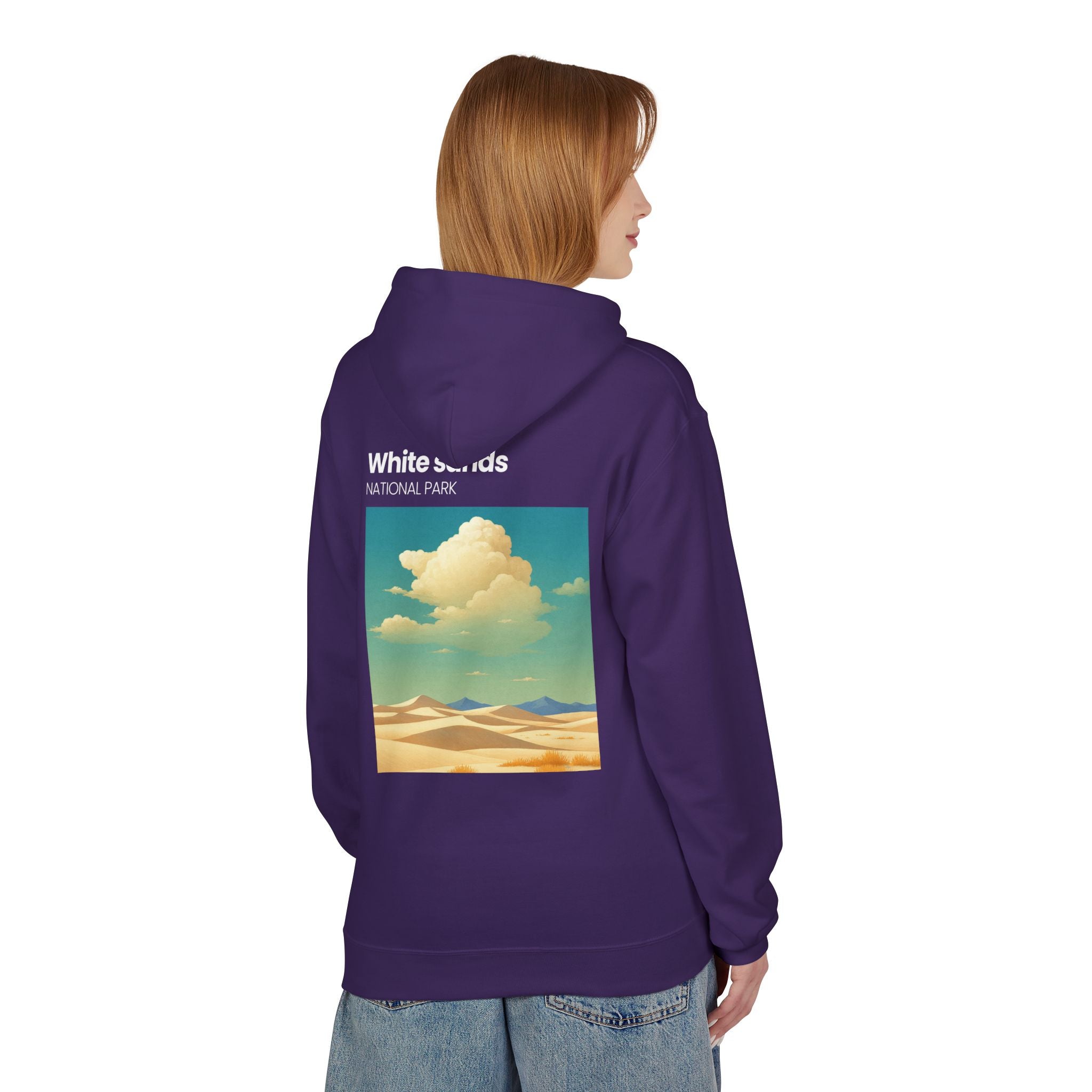 White Sands desert landscape Hoodie | National Park retro poster style