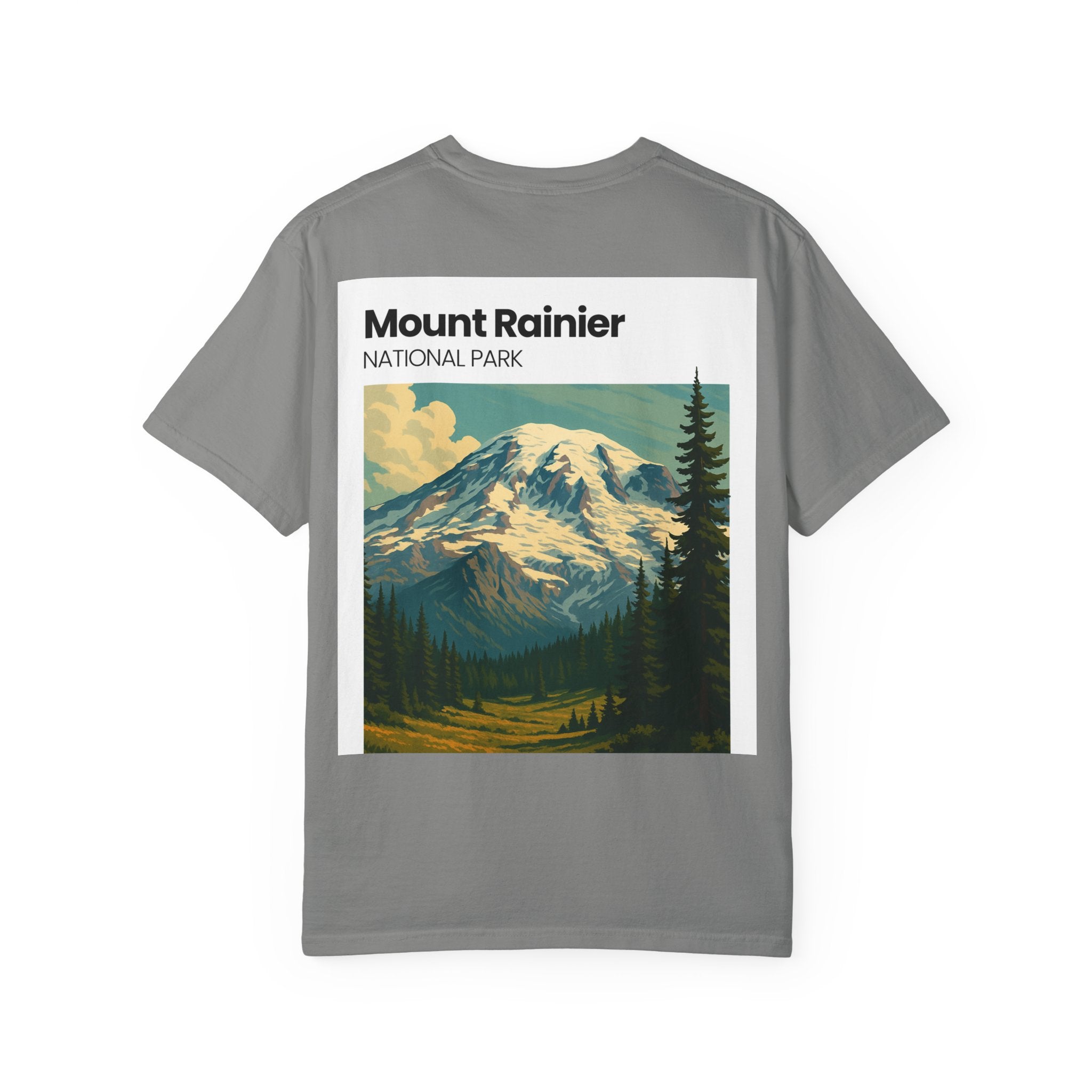 Mount Rainier National Park Poster T-Shirt | Vintage Landscape Graphic