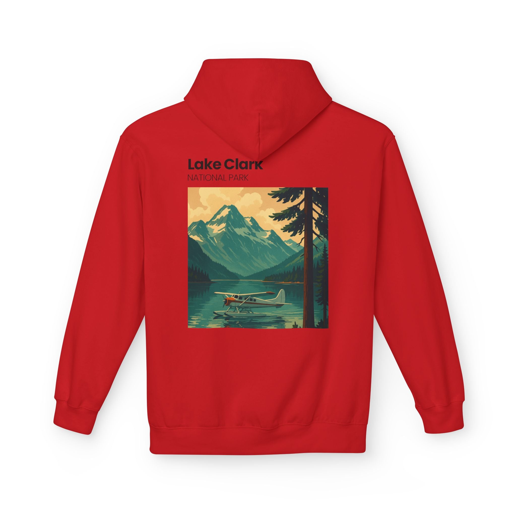 Lake Clark National Park vintage landscape Hoodie | Mountain Lake Seaplane