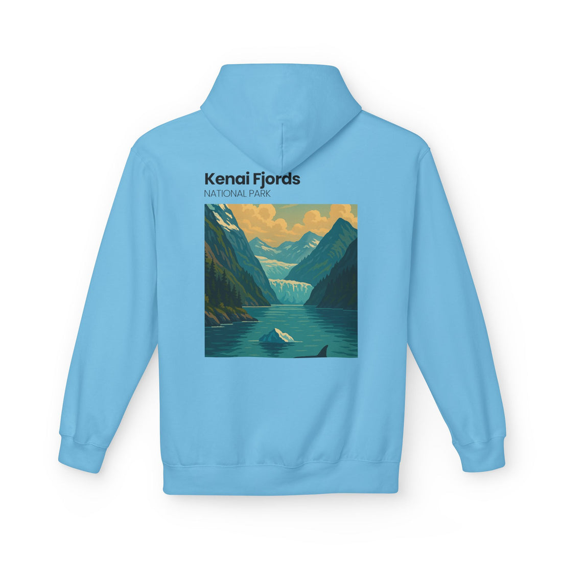 Kenai Fjords National Park landscape Hoodie | Alaska fjord vintage poster