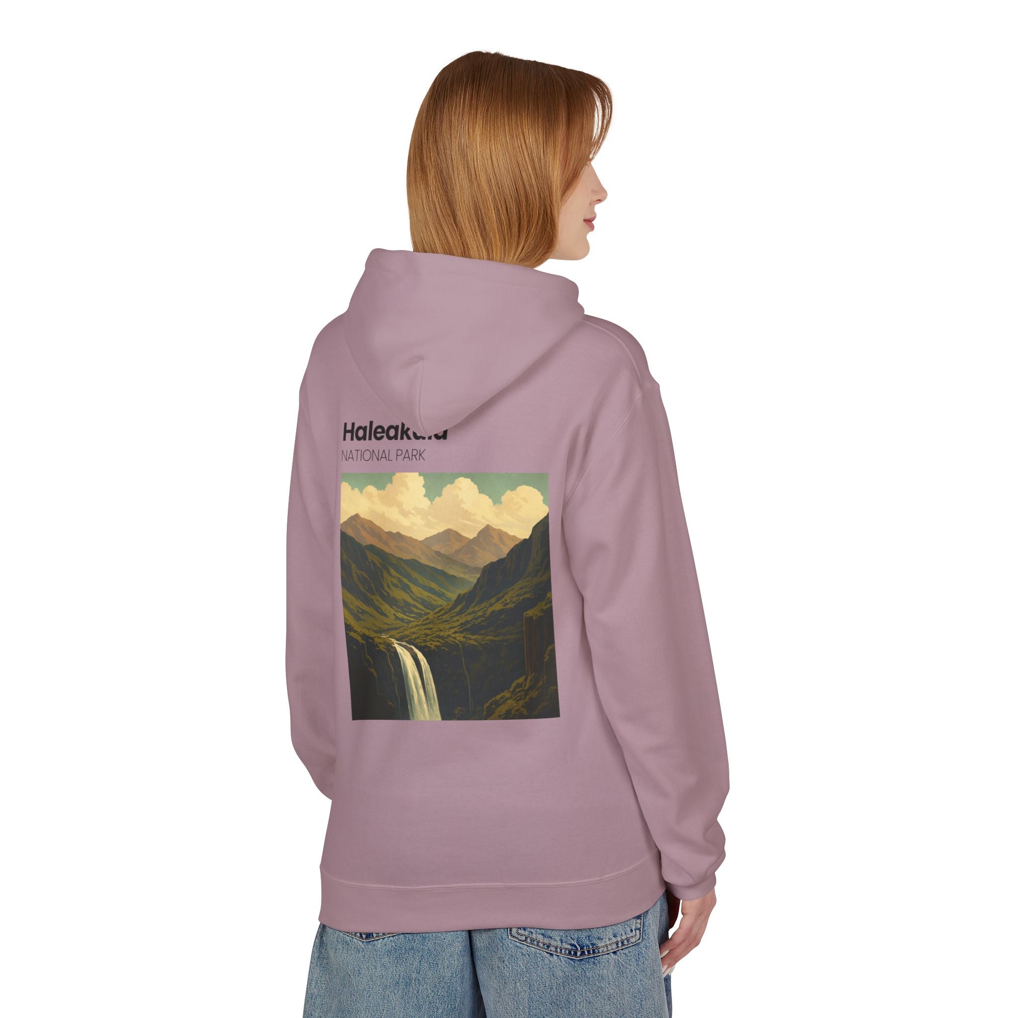 Haleakala National Park Landscape Hoodie | Vintage Mountain Waterfall