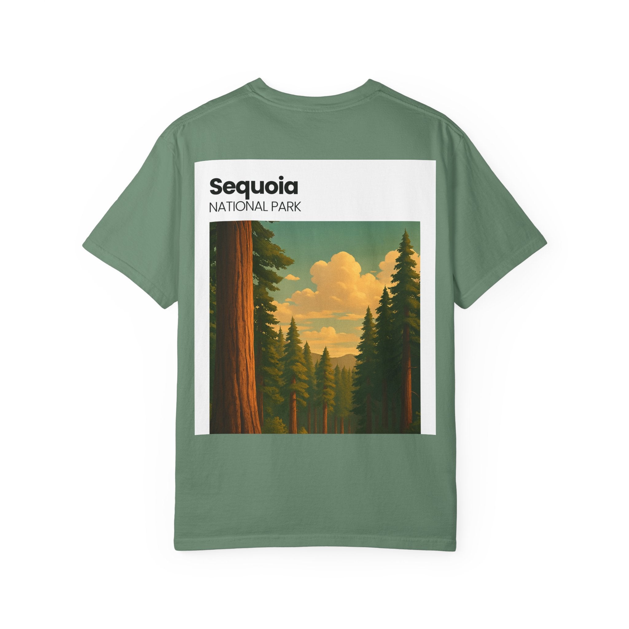 Sequoia National Park Poster Art T-Shirt | Vintage Forest Illustration