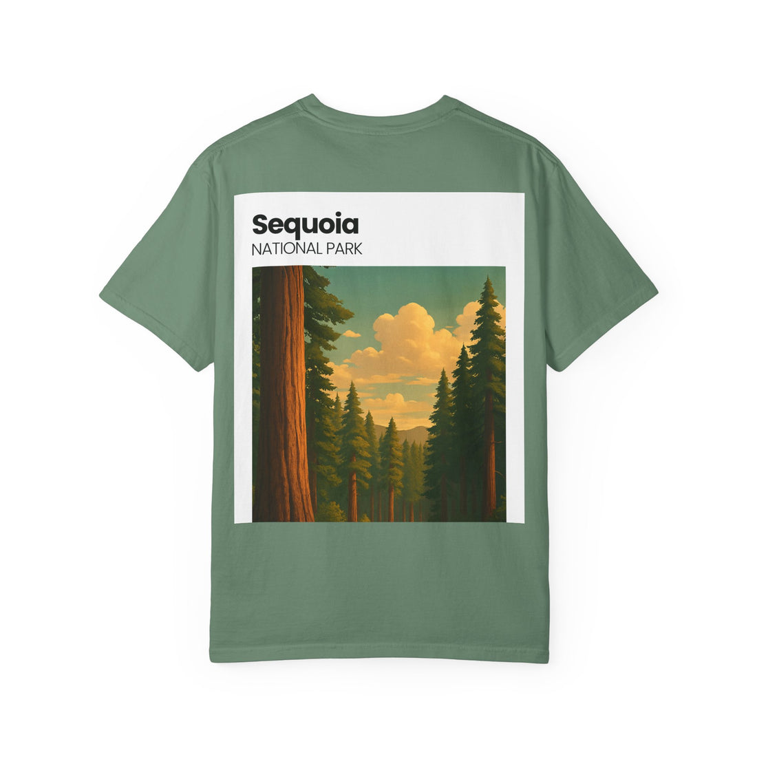 Sequoia National Park Poster Art T-Shirt | Vintage Forest Illustration