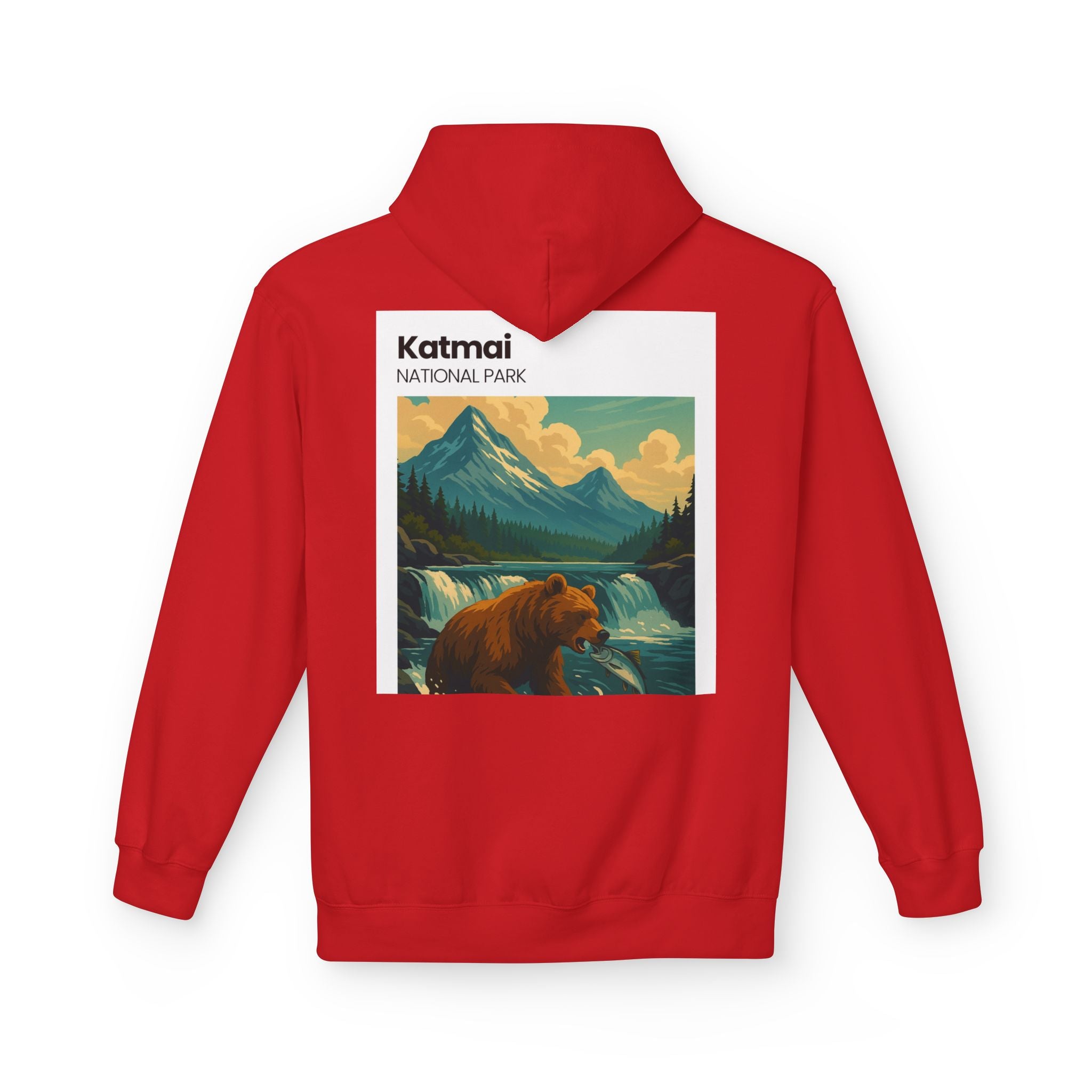 Katmai National Park Bear Hoodie | Vintage Wilderness Landscape