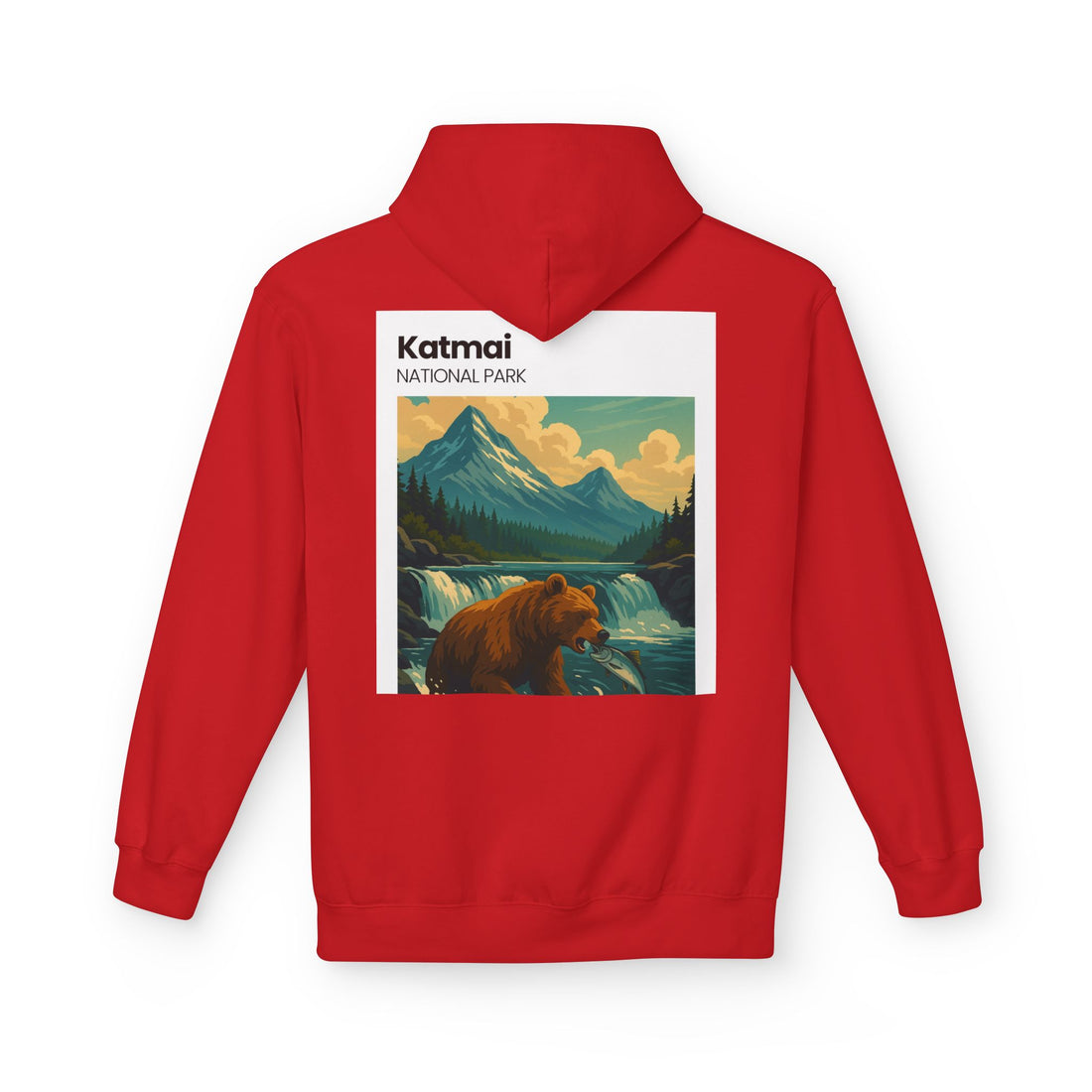 Katmai National Park Bear Hoodie | Vintage Wilderness Landscape