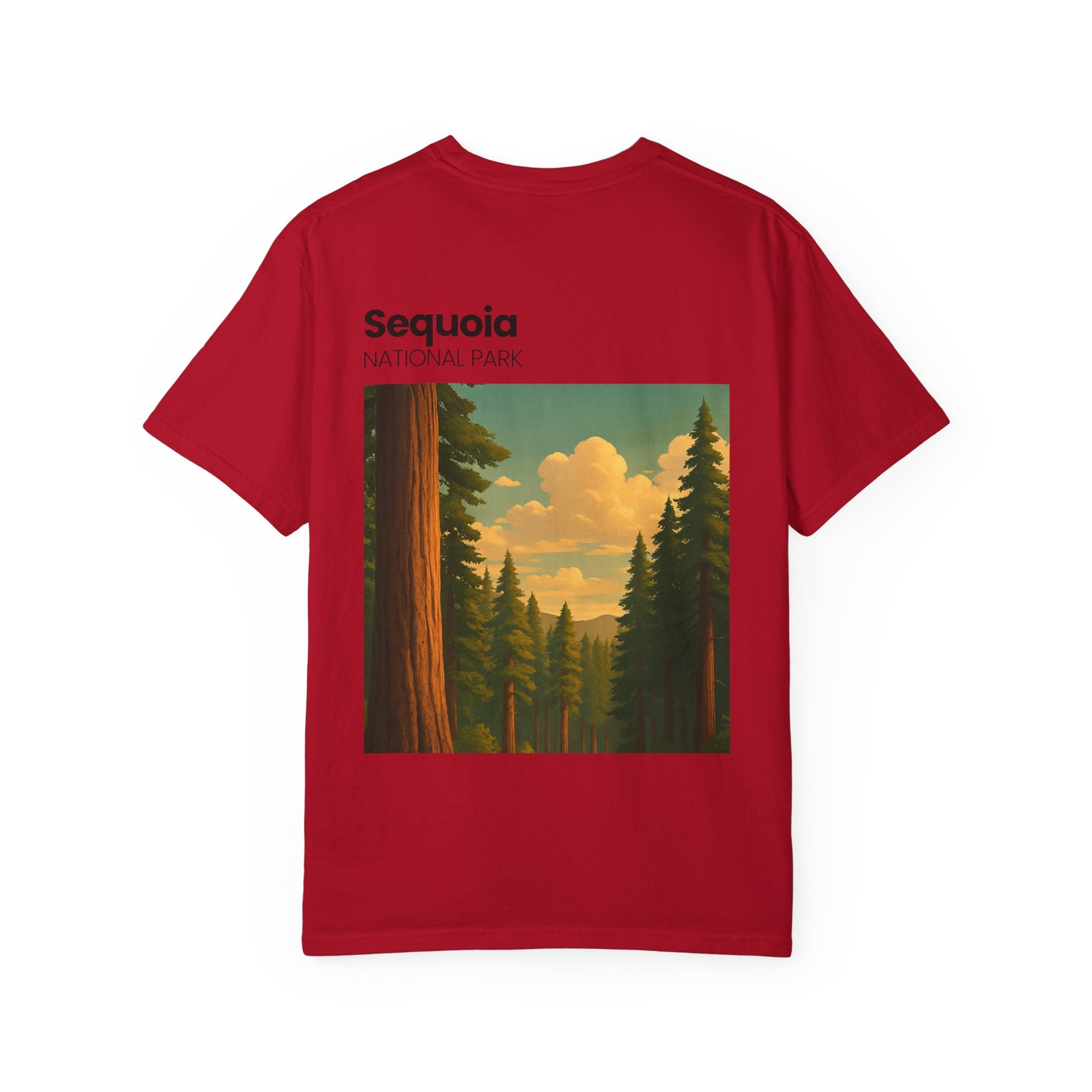 Sequoia National Park Poster Art T-Shirt | Vintage Forest Illustration