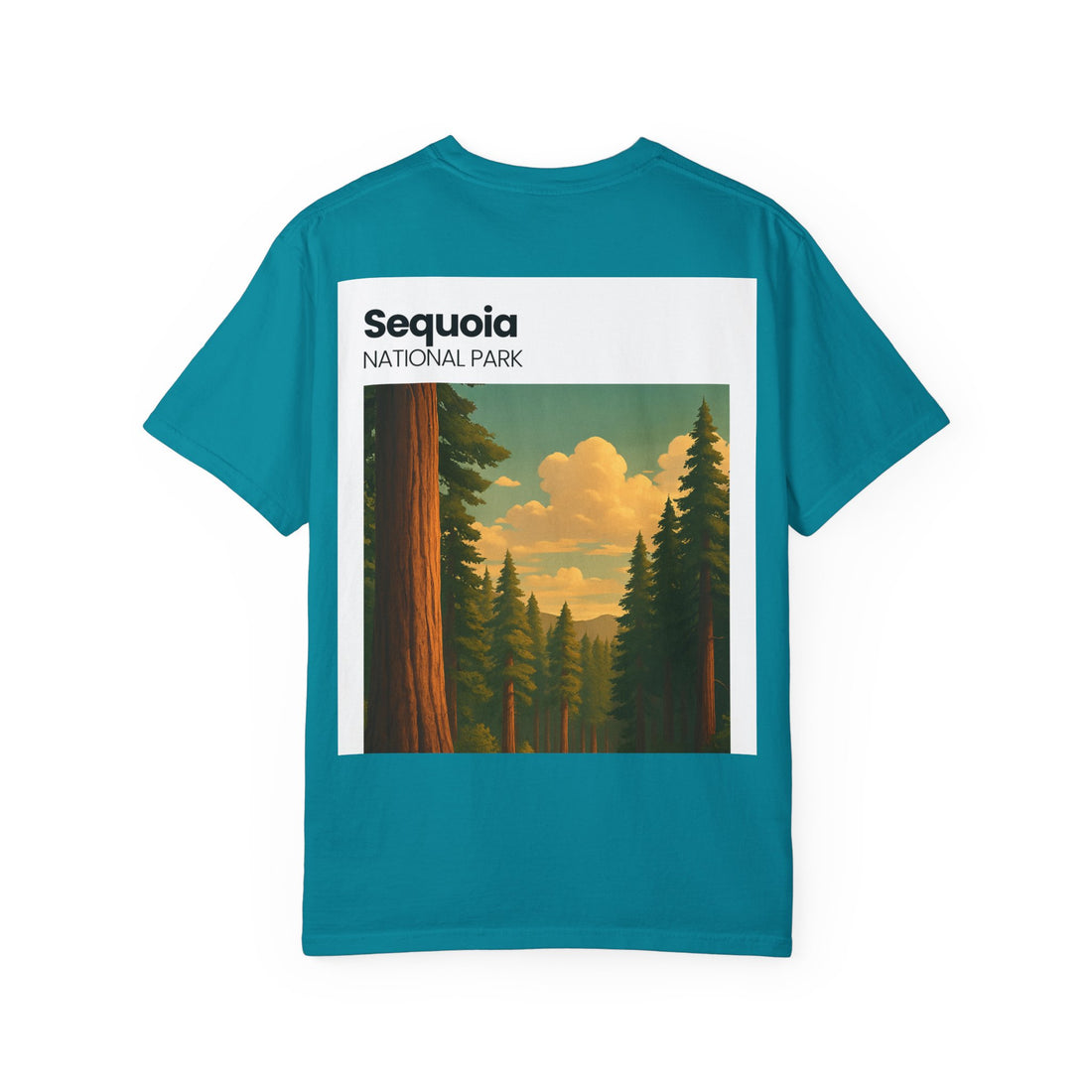 Sequoia National Park Poster Art T-Shirt | Vintage Forest Illustration
