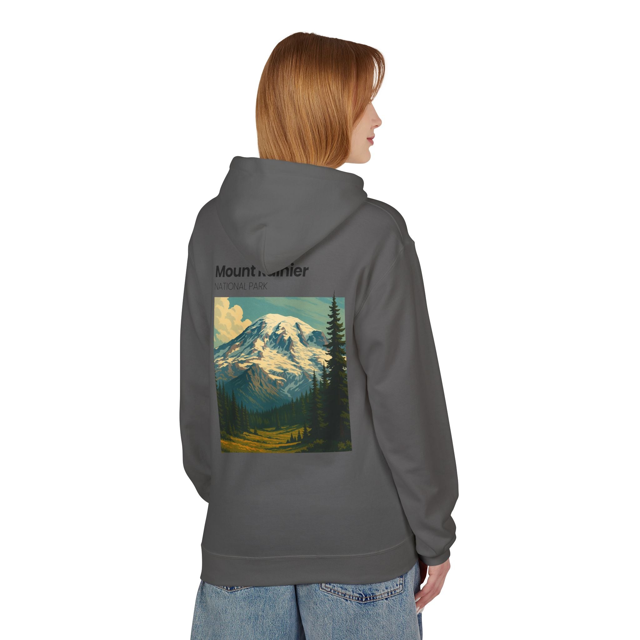 Mount Rainier National Park Hoodie | Vintage Landscape Mountain Design