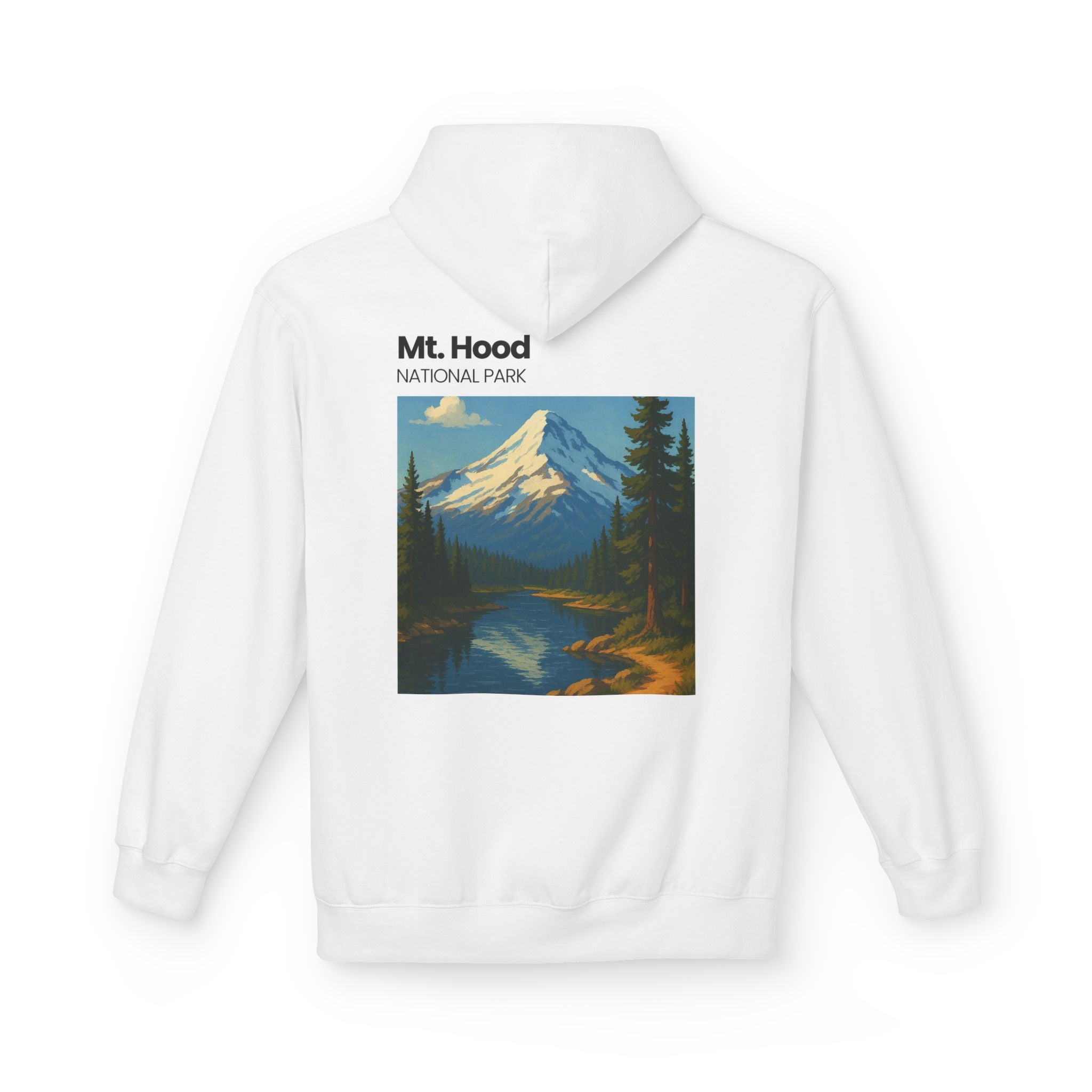 Mt. Hood National Park landscape Hoodie | Vintage mountain poster design