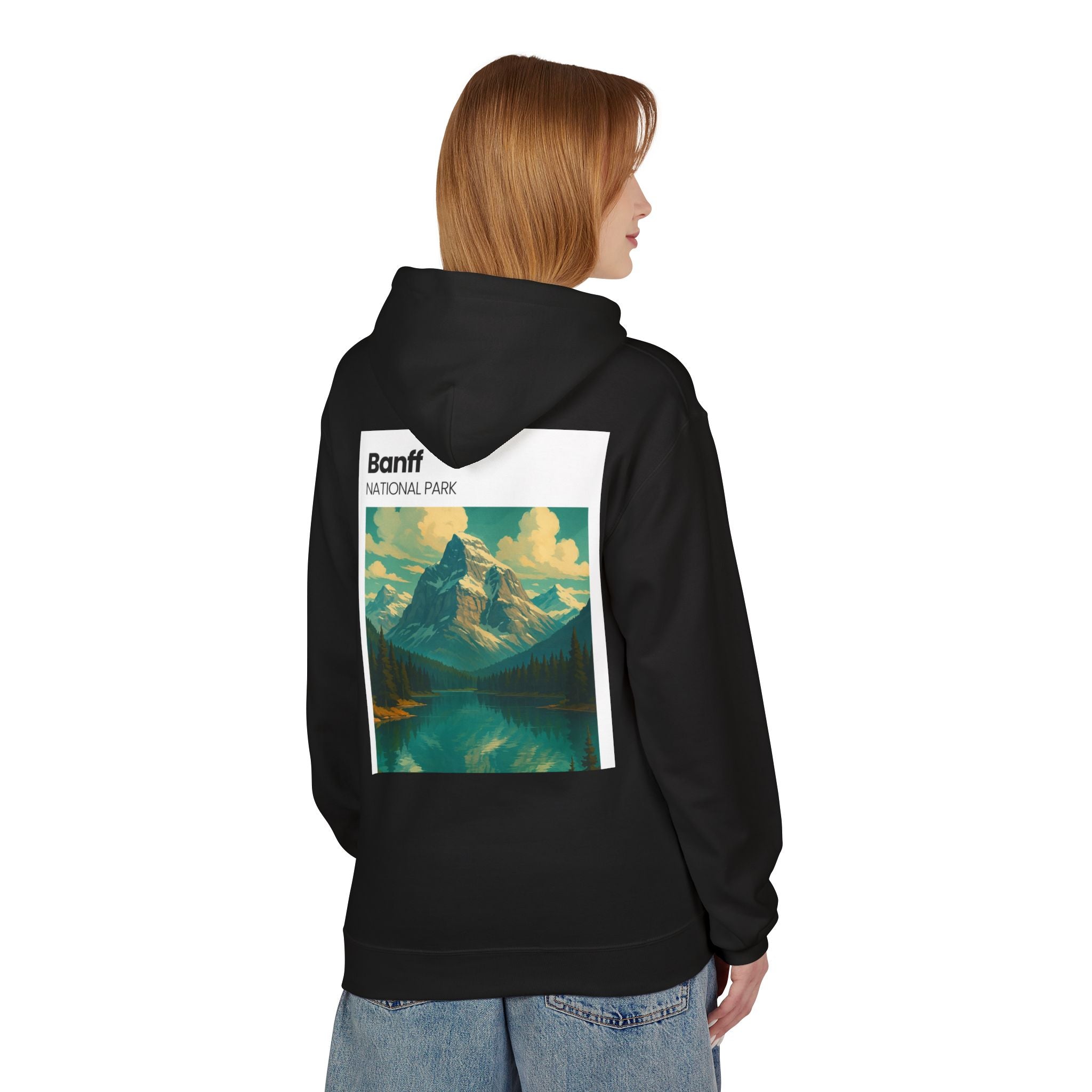 Banff National Park landscape Hoodie | Mountain Lake Vintage Poster