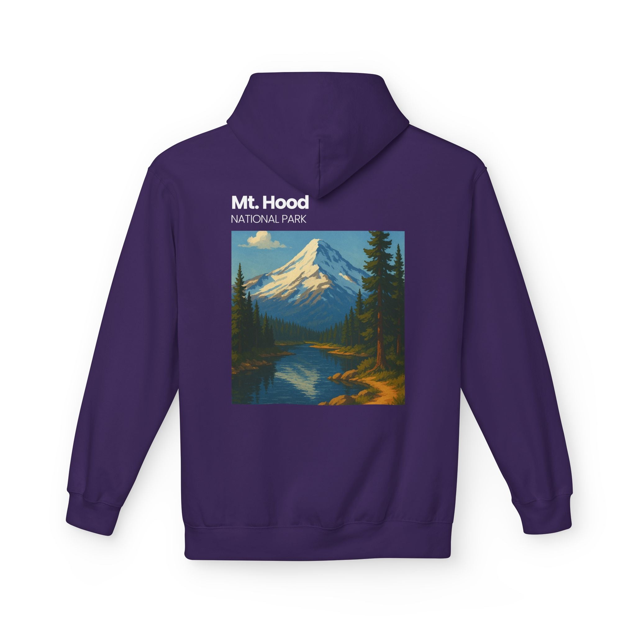Mt. Hood National Park landscape Hoodie | Vintage mountain poster design