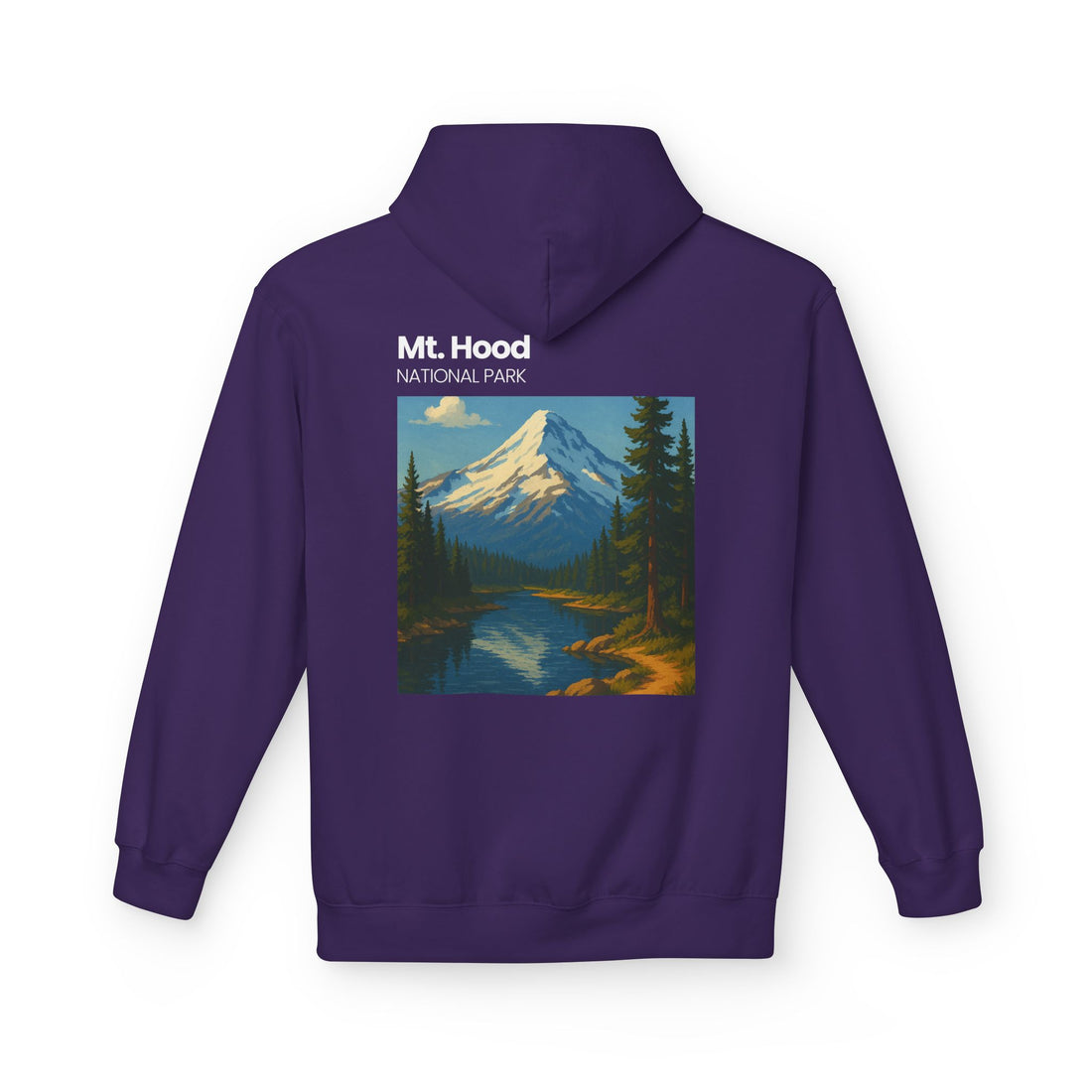Mt. Hood National Park landscape Hoodie | Vintage mountain poster design