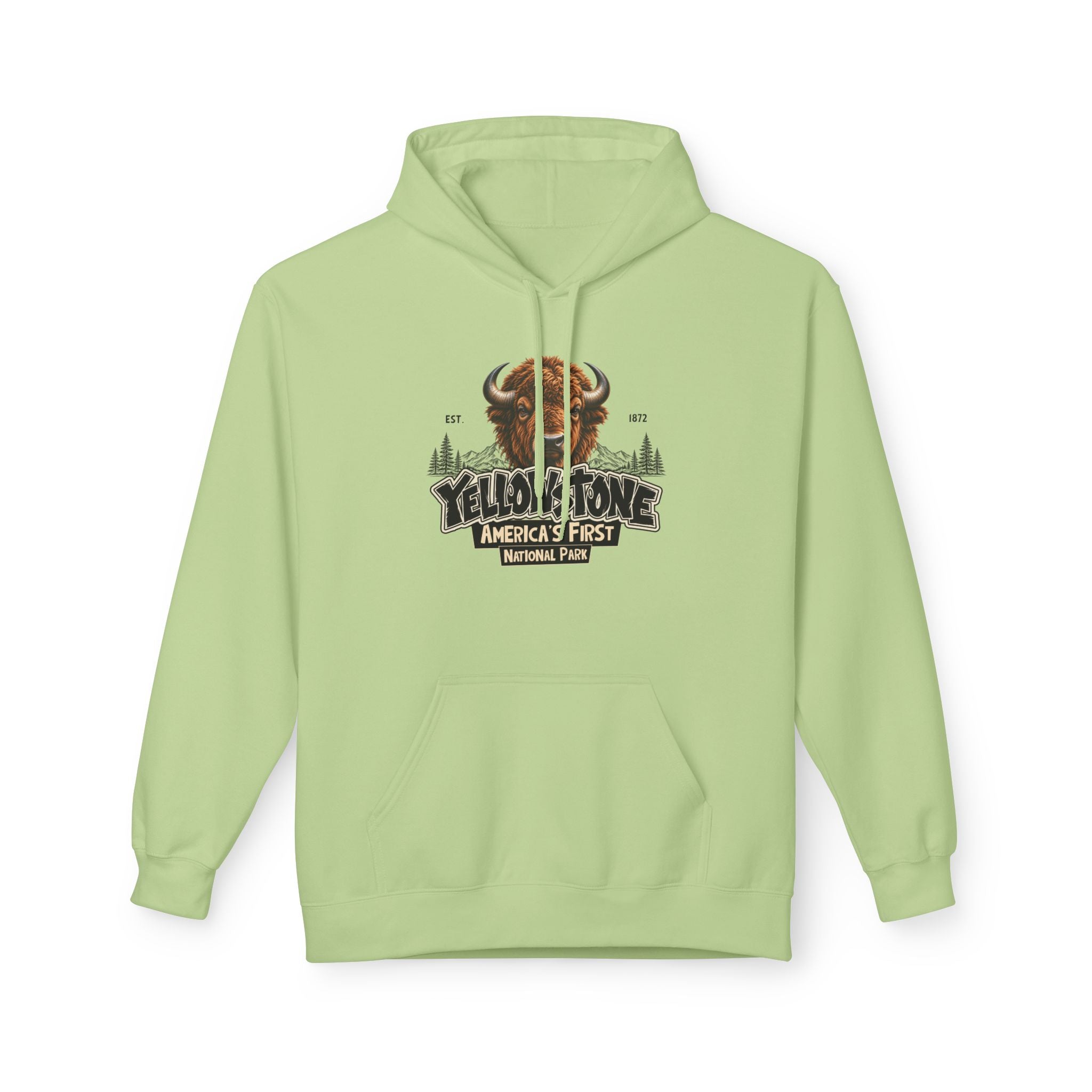Yellowstone Bison – Where the Wild Still Roams Hoodie Model1