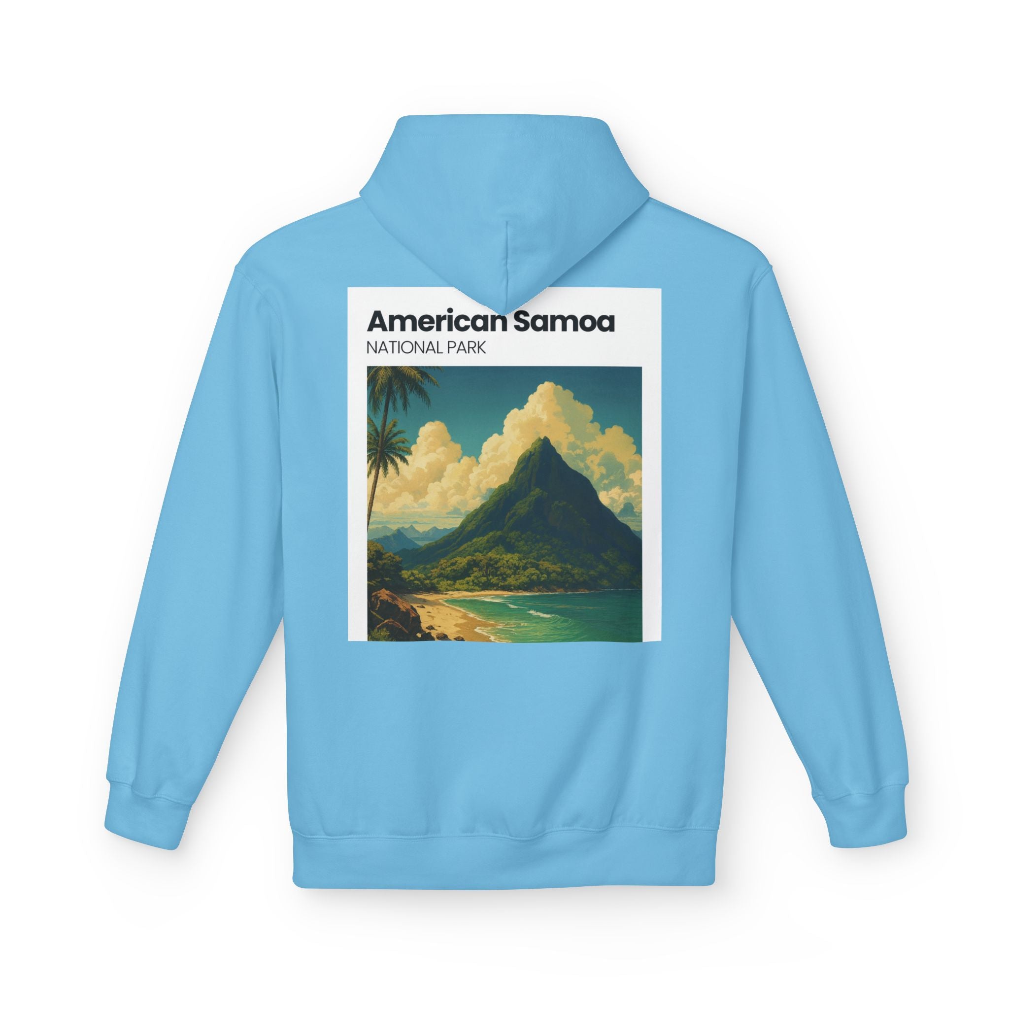 American Samoa National Park Landscape Hoodie | Vintage Tropical Island Print