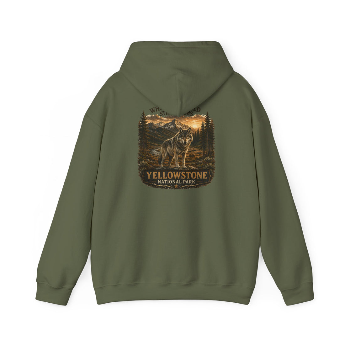 Yellowstone Wolf Hoodie – Where the Wild Still Roams