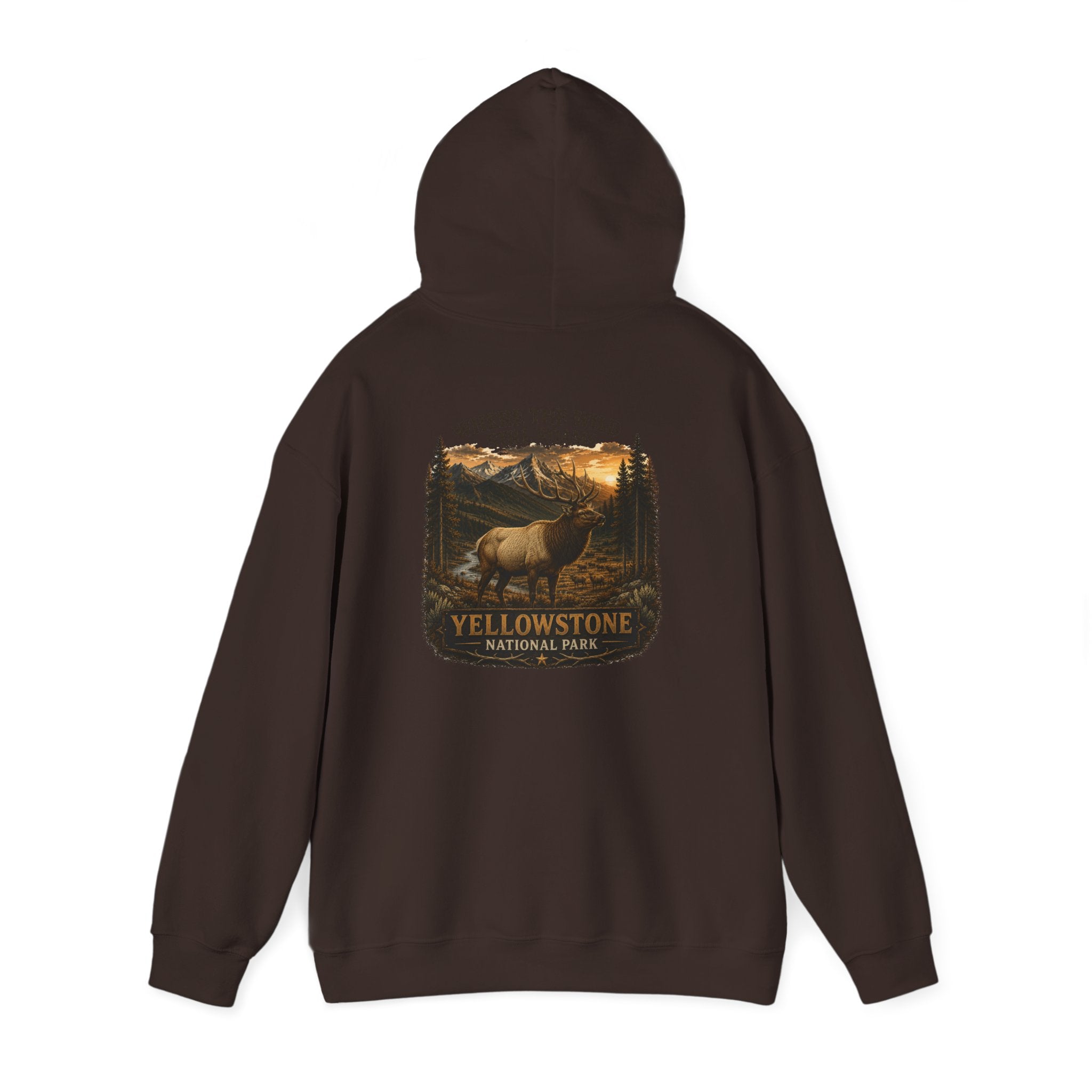 Yellowstone Elk Round Badge Hoodie