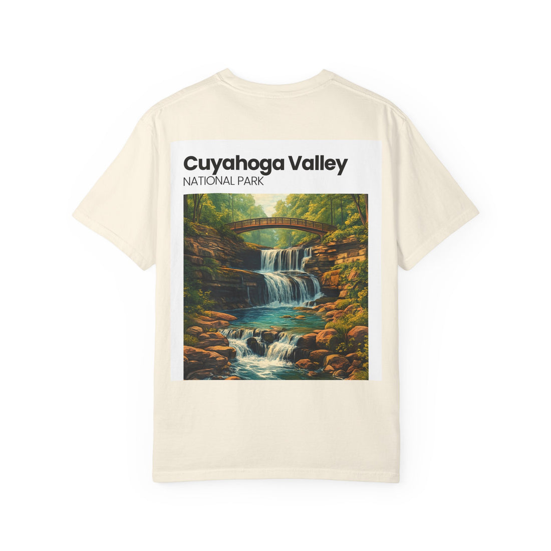 Cuyahoga Valley Waterfall Illustration T-Shirt | National Park Landscape