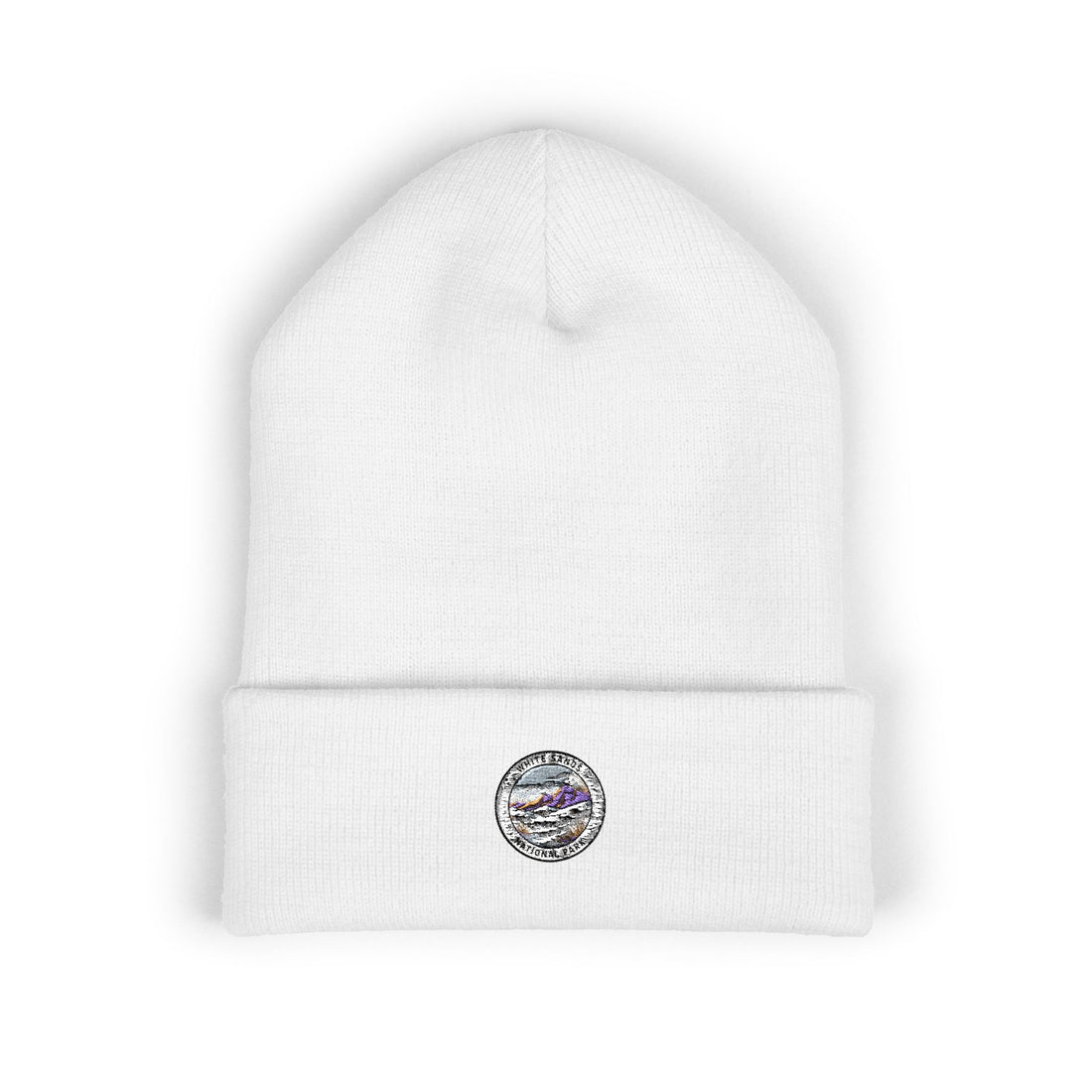 Vintage Purple Skull Patch Beanie | Cuffed Embroidered Beanie