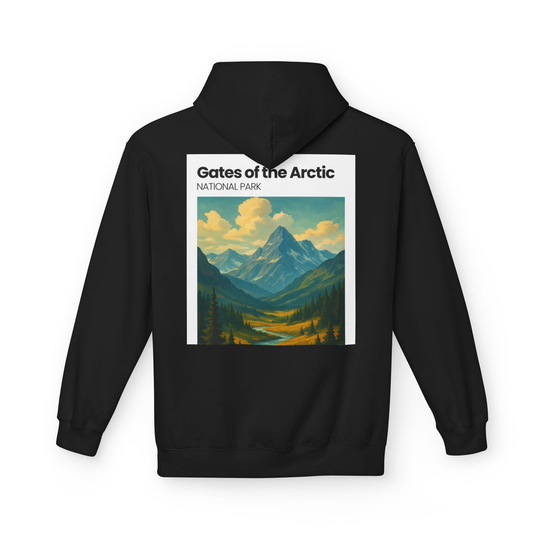Gates of the Arctic National Park Hoodie | Mountain Landscape Retro Poster