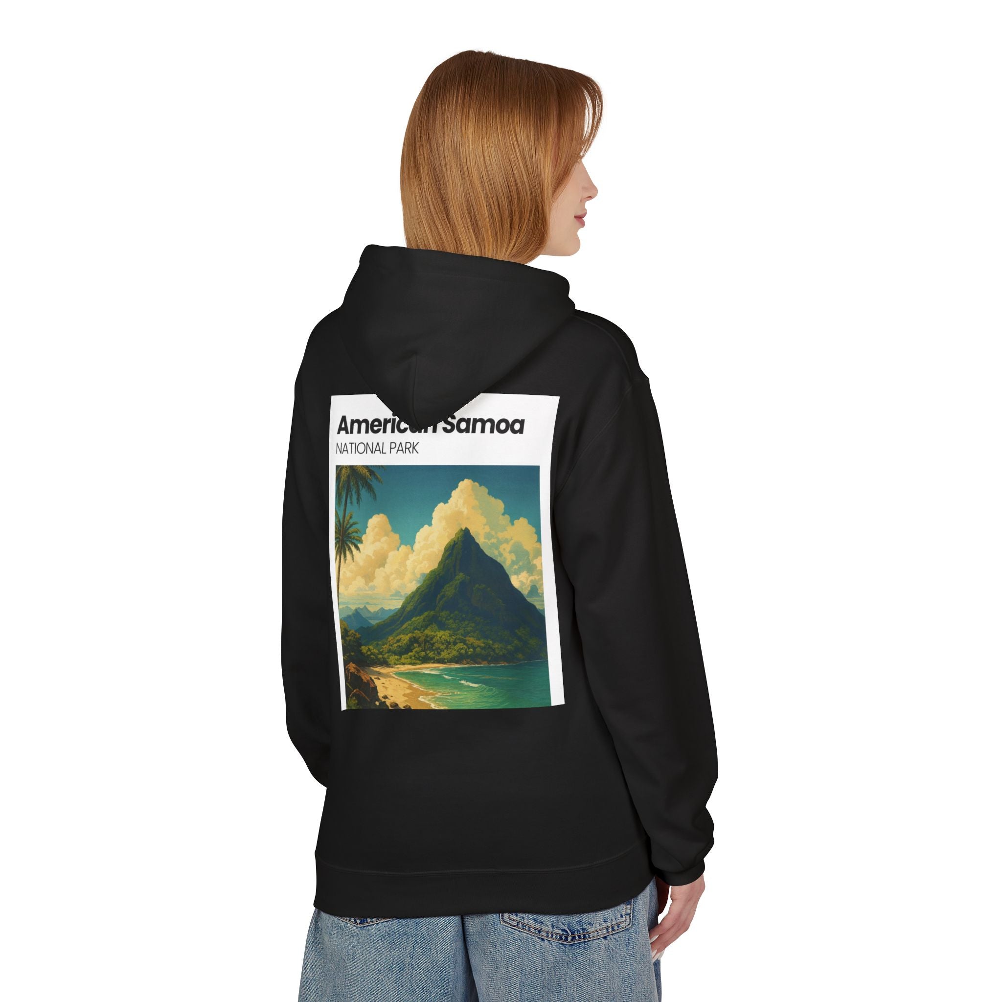American Samoa National Park Landscape Hoodie | Vintage Tropical Island Print
