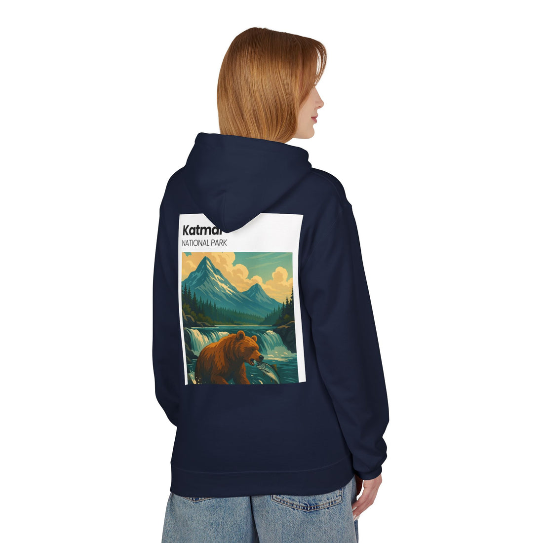Katmai National Park Bear Hoodie | Vintage Wilderness Landscape