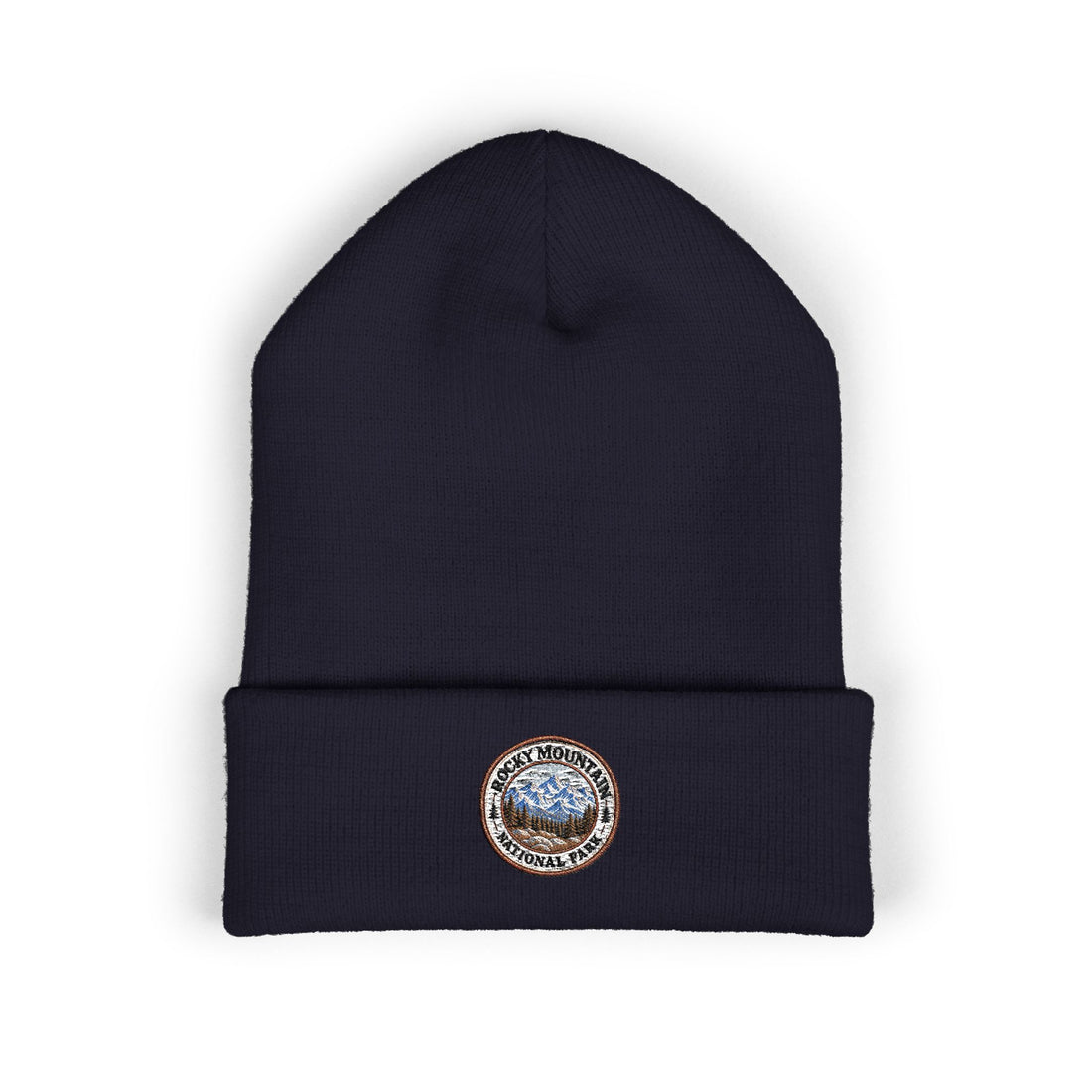 Rocky Mountain National Park Mountain Range Beanie Round Logo