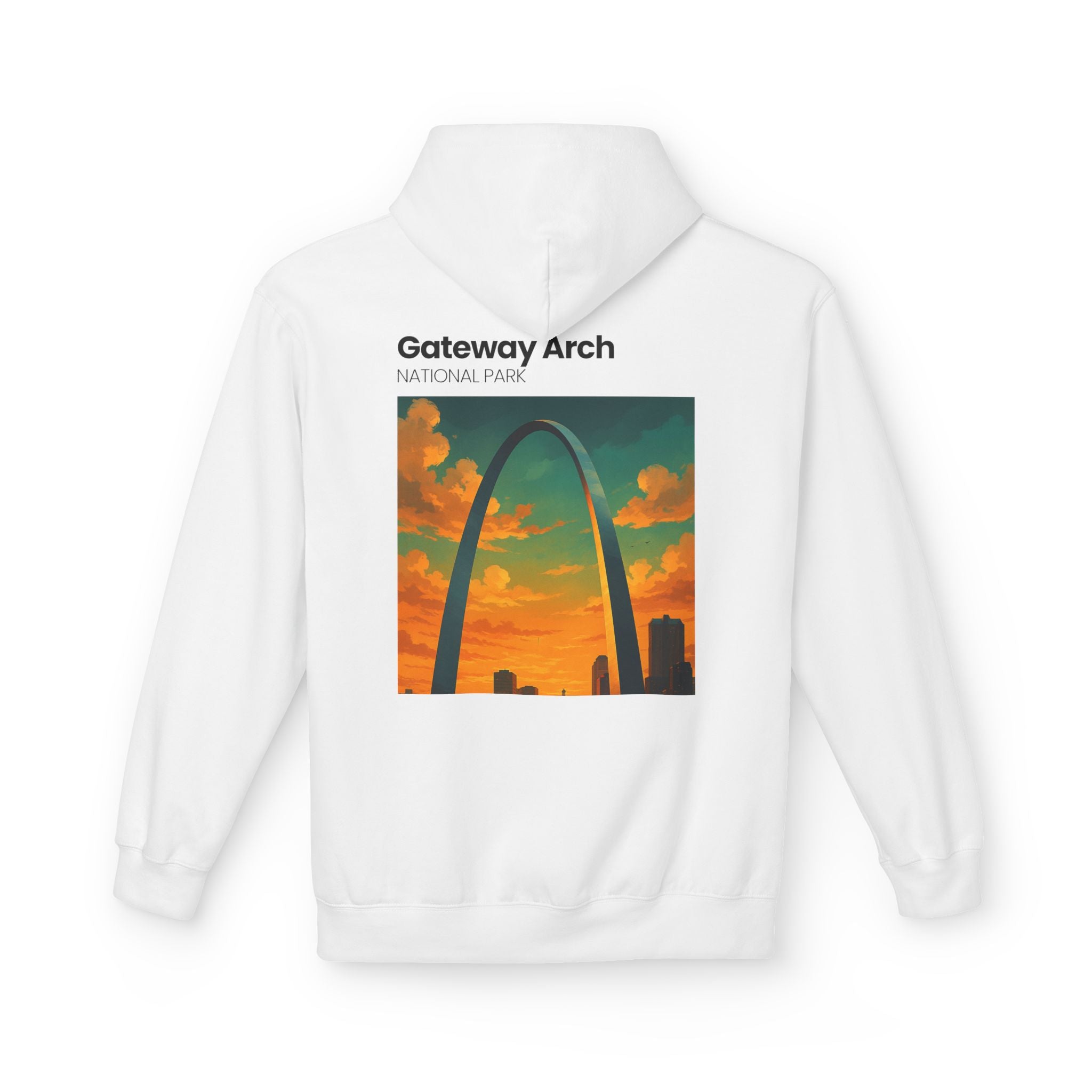 Palm Trees & Waves Hoodie | Small Chest Graphic, Beach Vibes