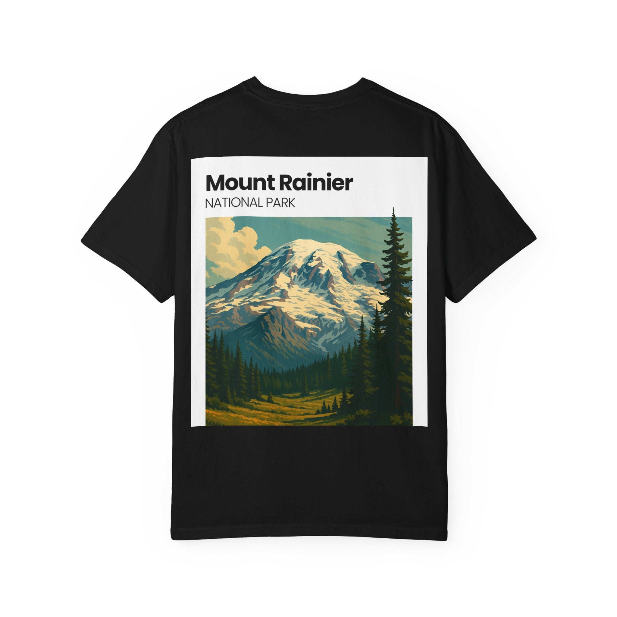 Mount Rainier National Park Poster T-Shirt | Vintage Landscape Graphic
